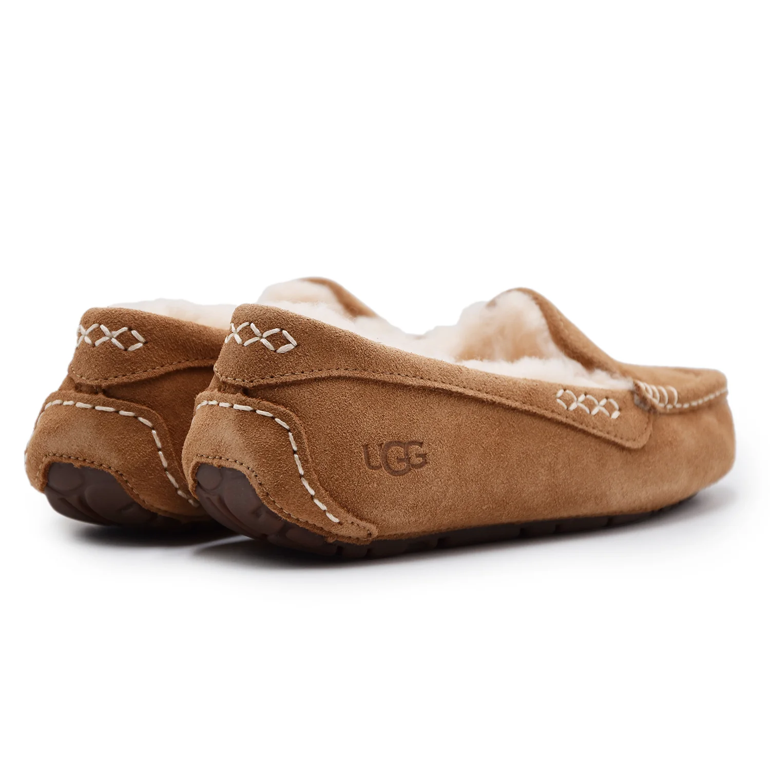 UGG Donna Ciabatte Stile Mocassino Ansley In Suede Chestnut - Image 3