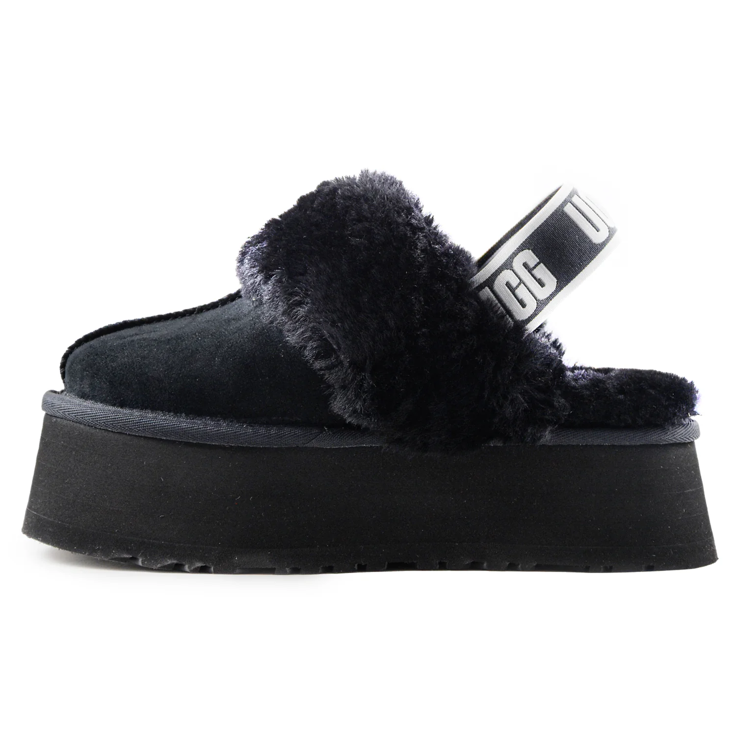 Ugg Sabot Funkette Donna Nero Cinturino Elastico Logato Nel Retro - Image 2