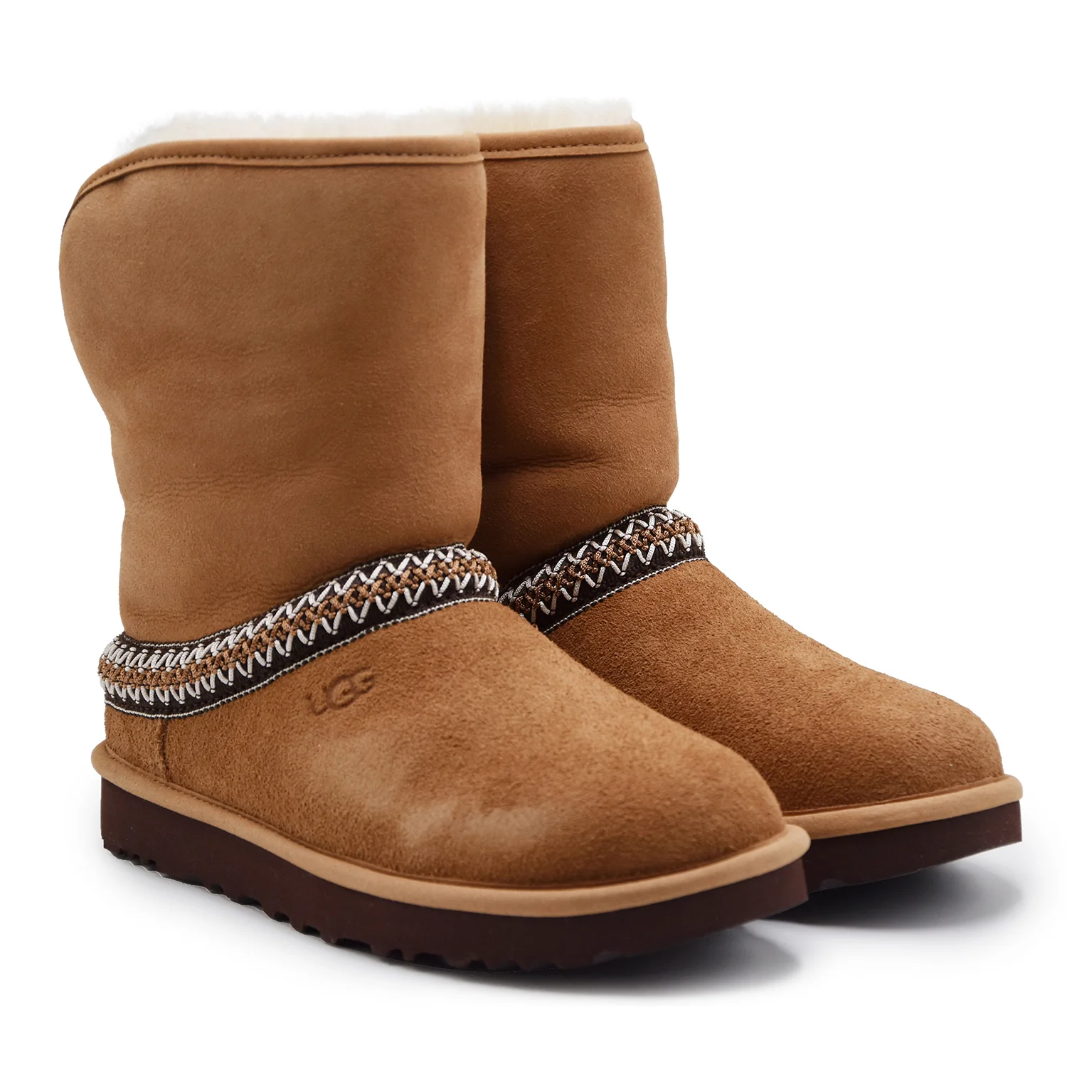 Stivali UGG Donna Classic Short Crescent Chestnut Risvoltabile - Image 3