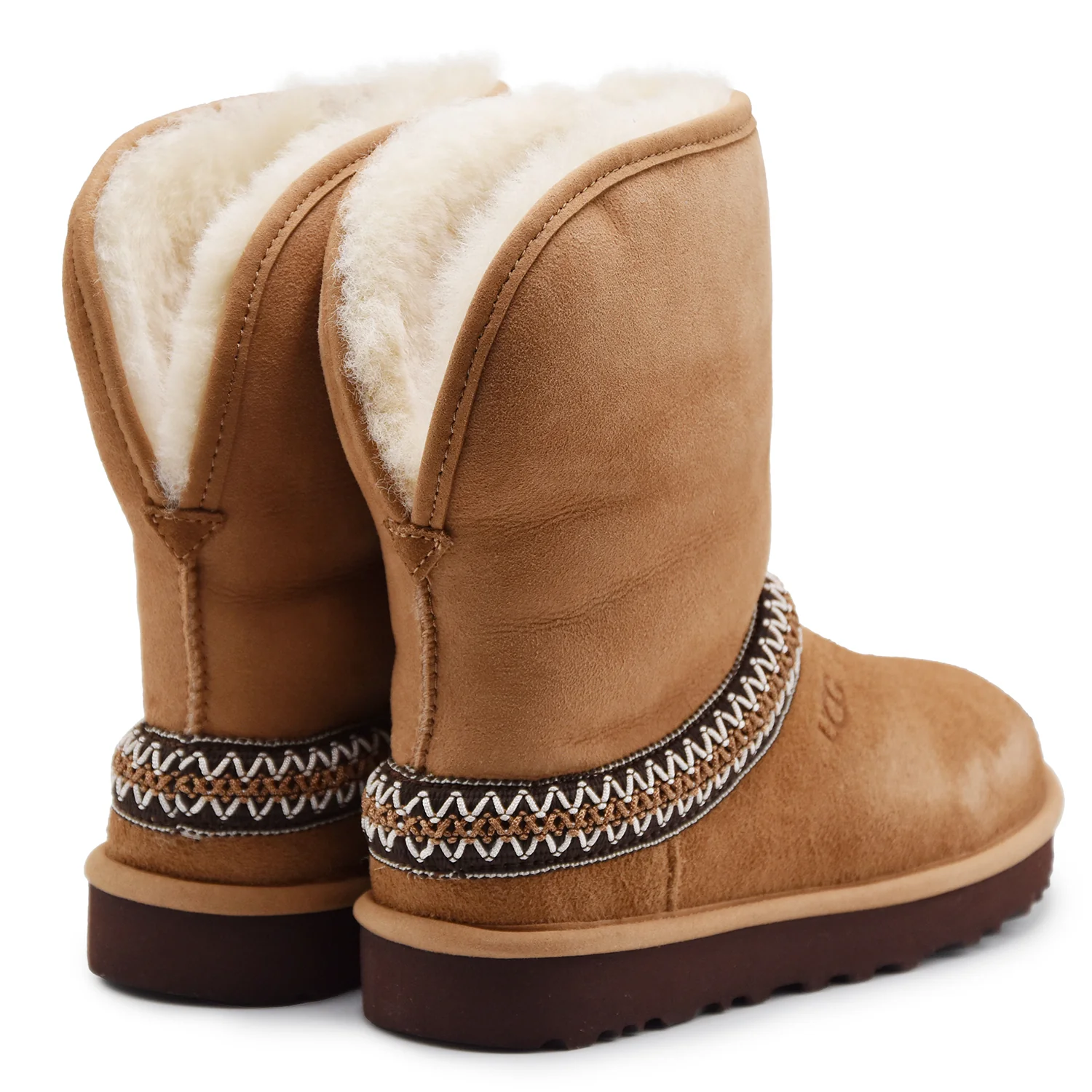 Stivali UGG Donna Classic Short Crescent Chestnut Risvoltabile - Image 4