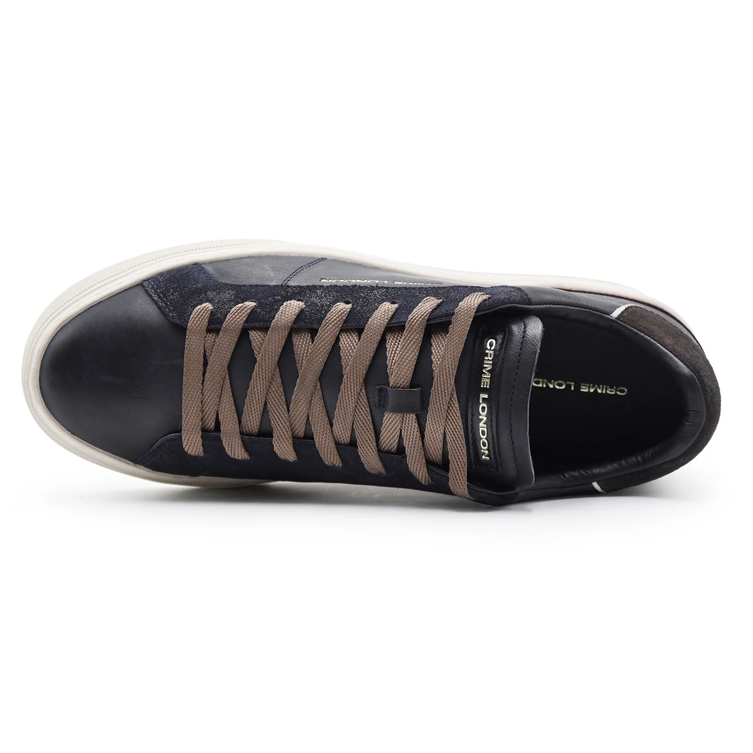 Sneakers Uomo Crime London Blade Deep Royal Pelle Grigio Nera - Image 4