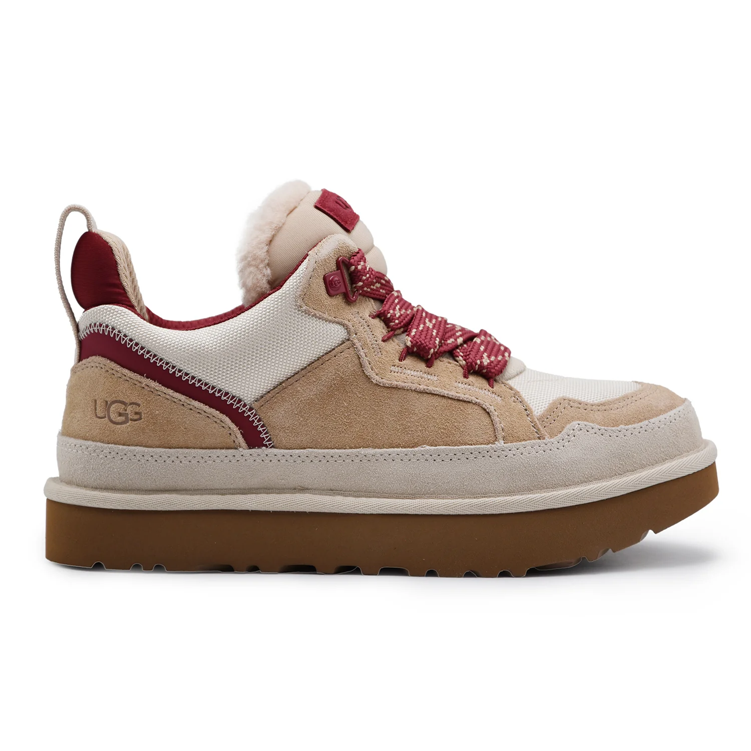 Sneakers UGG Lowmel Uomo Driftwood Beige Biking Red Versatile