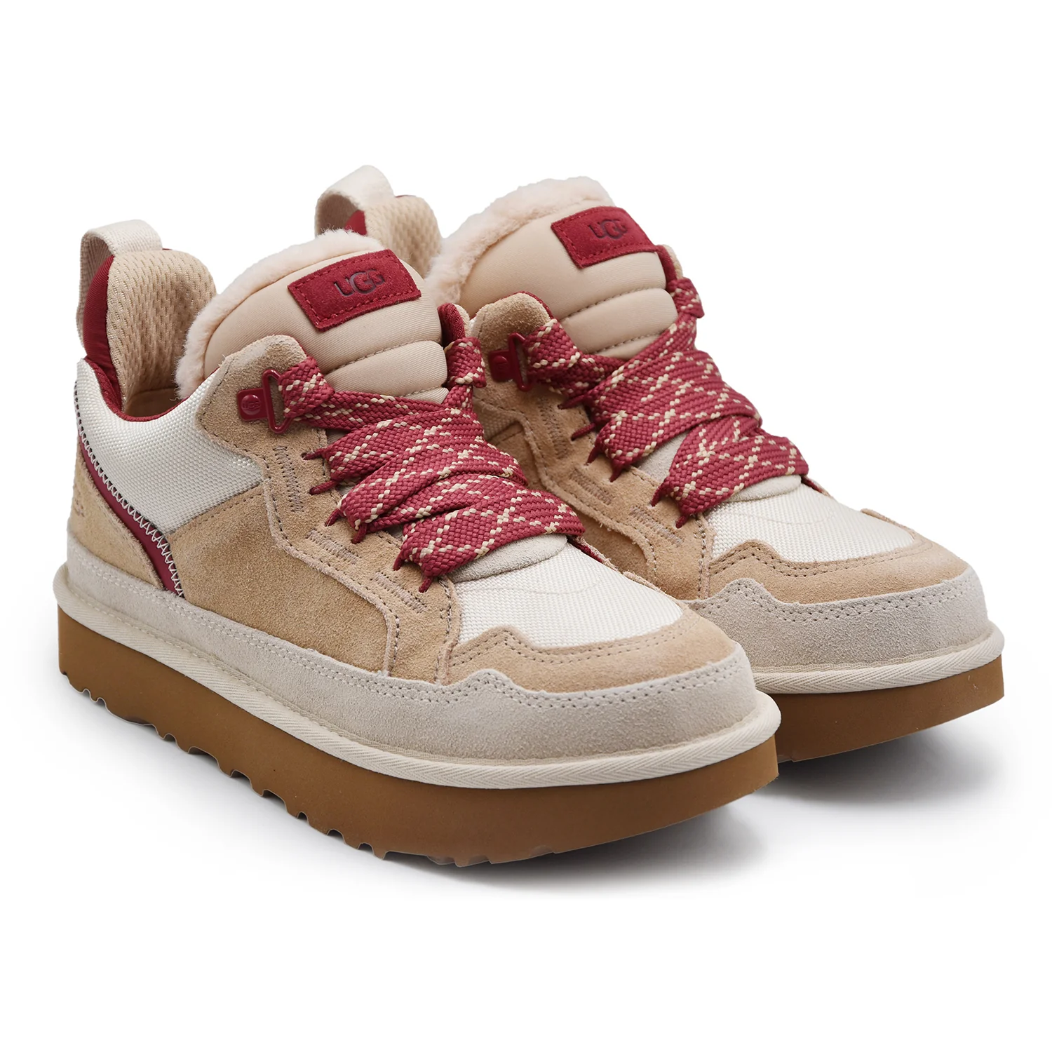 Sneakers UGG Lowmel Uomo Driftwood Beige Biking Red Versatile - Image 2