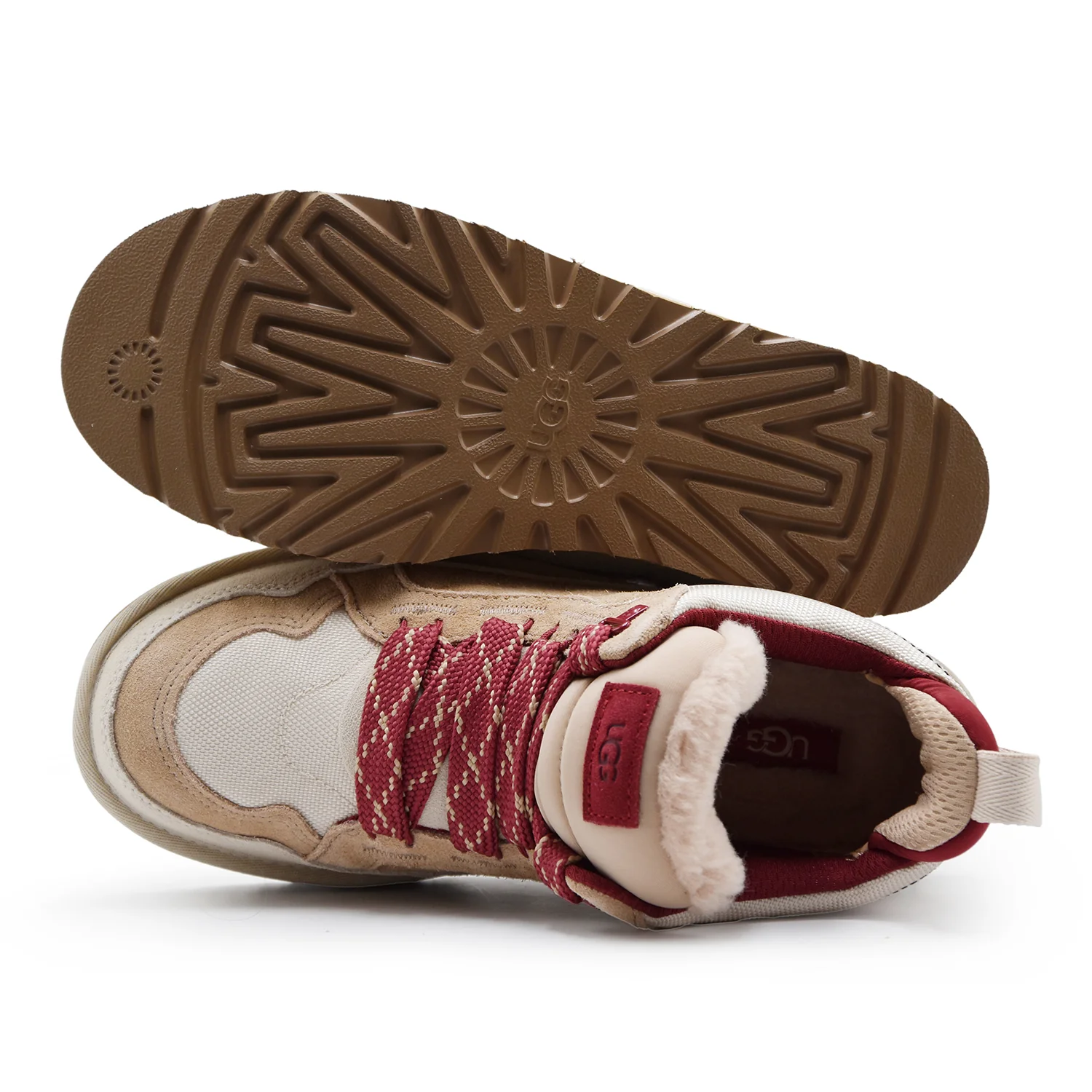 Sneakers UGG Lowmel Uomo Driftwood Beige Biking Red Versatile - Image 3
