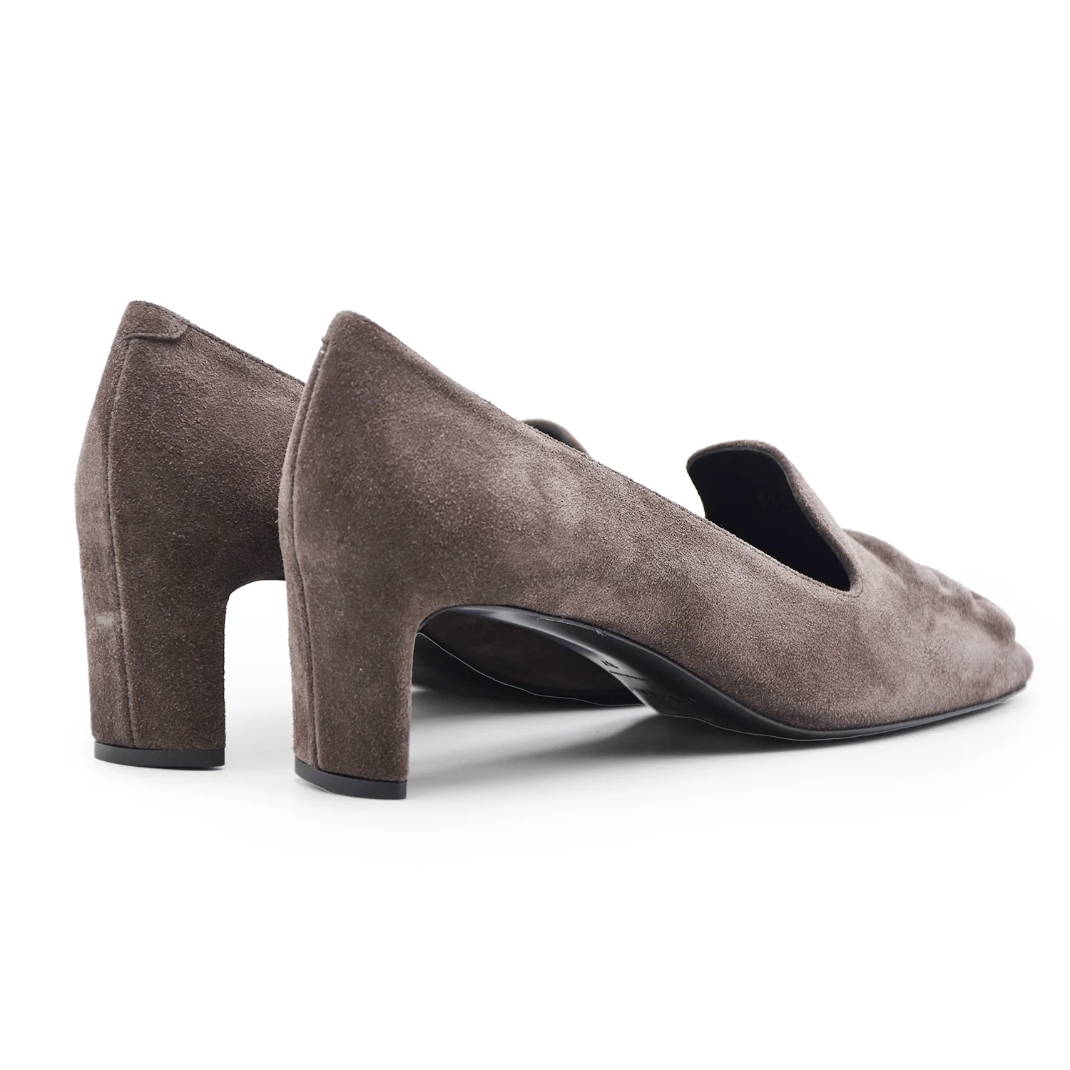 Mocassini Del Carlo Donna Pelle Scamosciata Grigio Antracite - Image 3