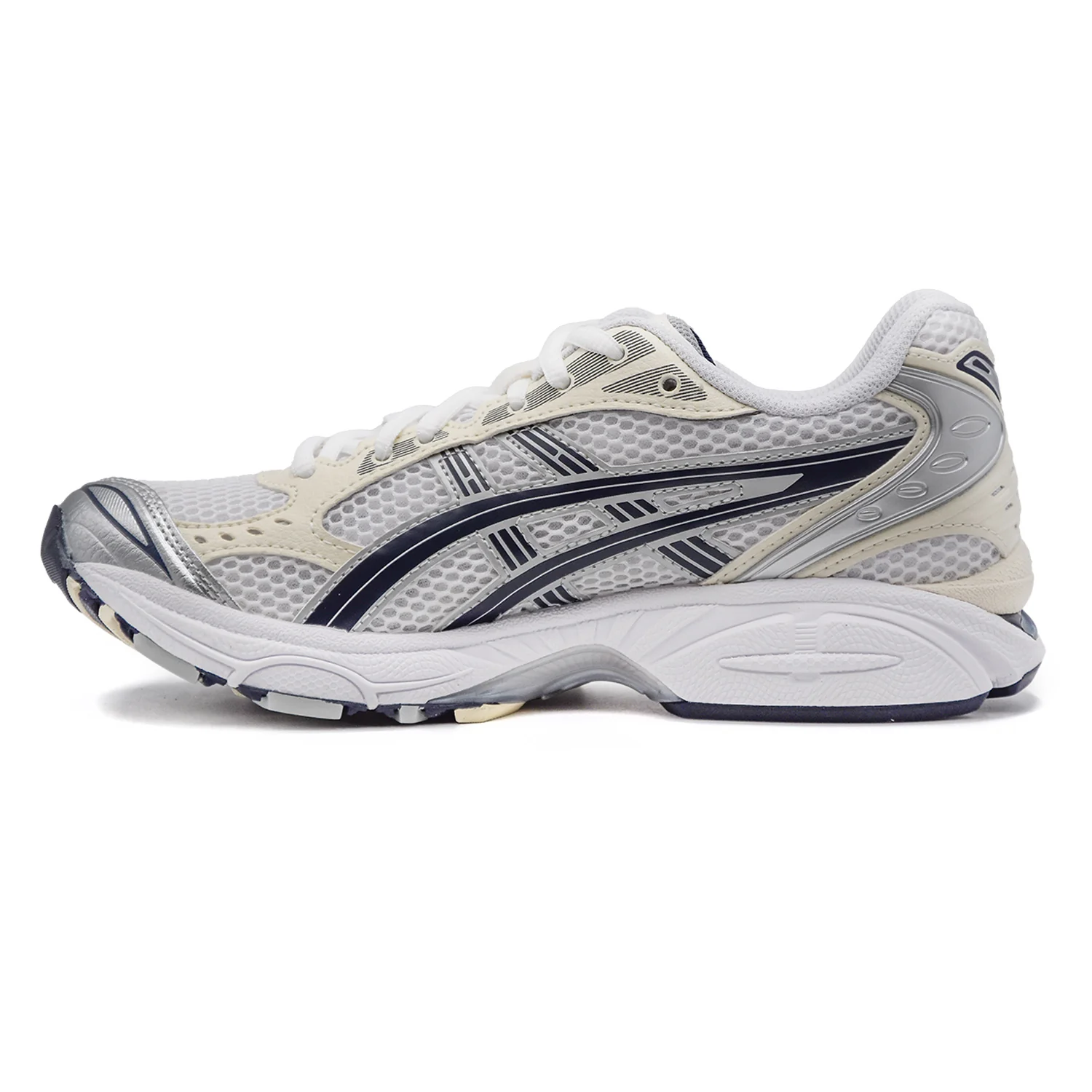 Asics Sneakers Donna Kayano 14 Bianco Argento Confort Duraturo - Image 4