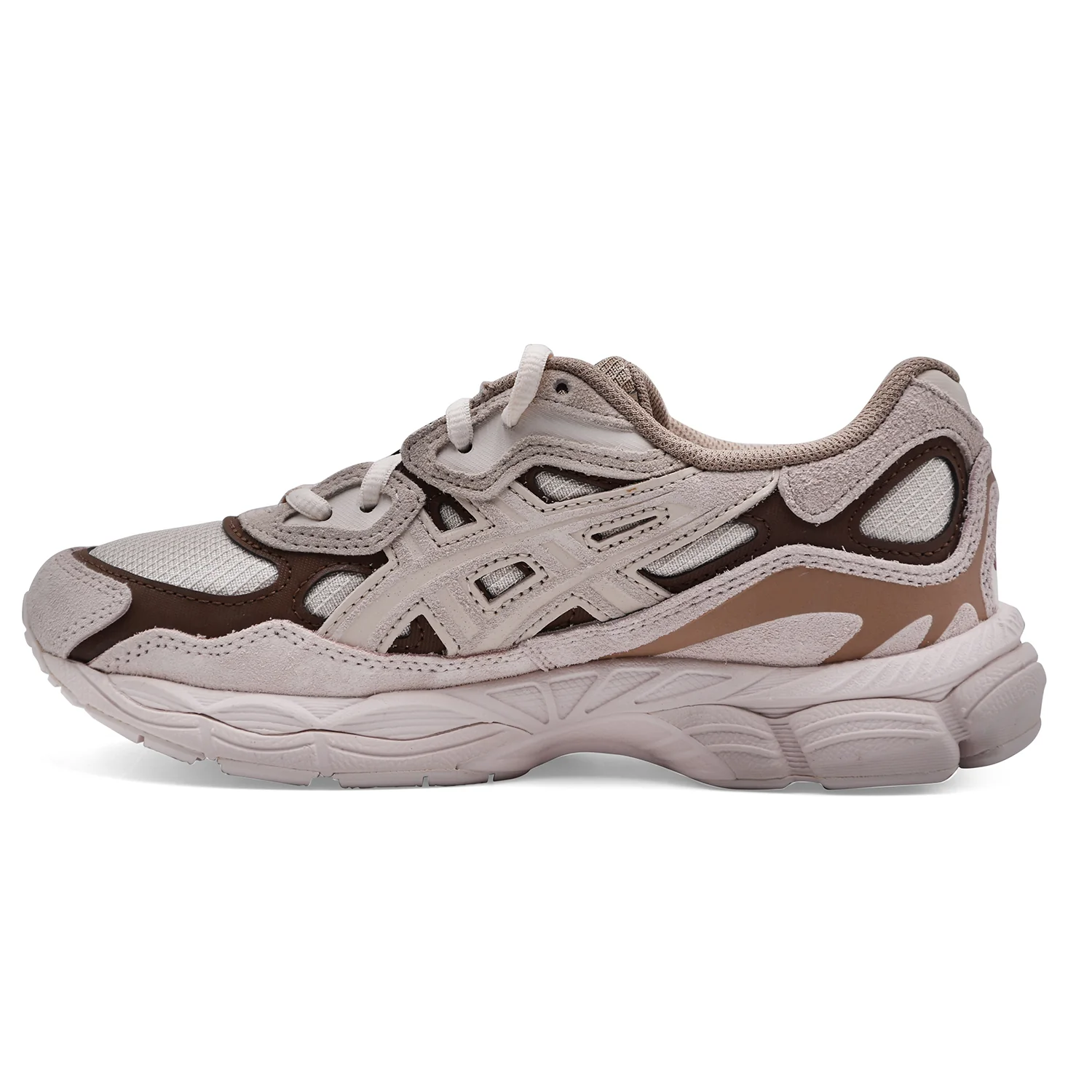 Sneakers Asics Donna GEL-NYC Camoscio Beige Con Dettagli Marroni - Image 3