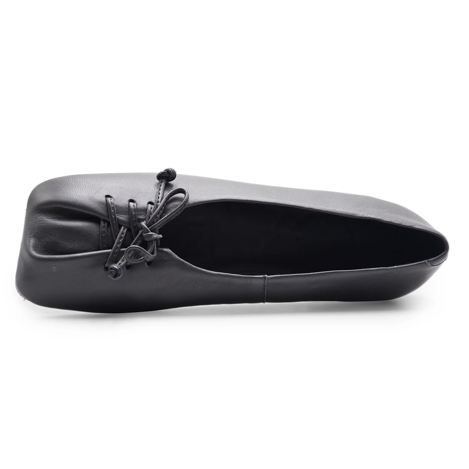 Ballerine Donna Loafer Butter Lace Up Nero In Pelle Baby Calf - Image 4