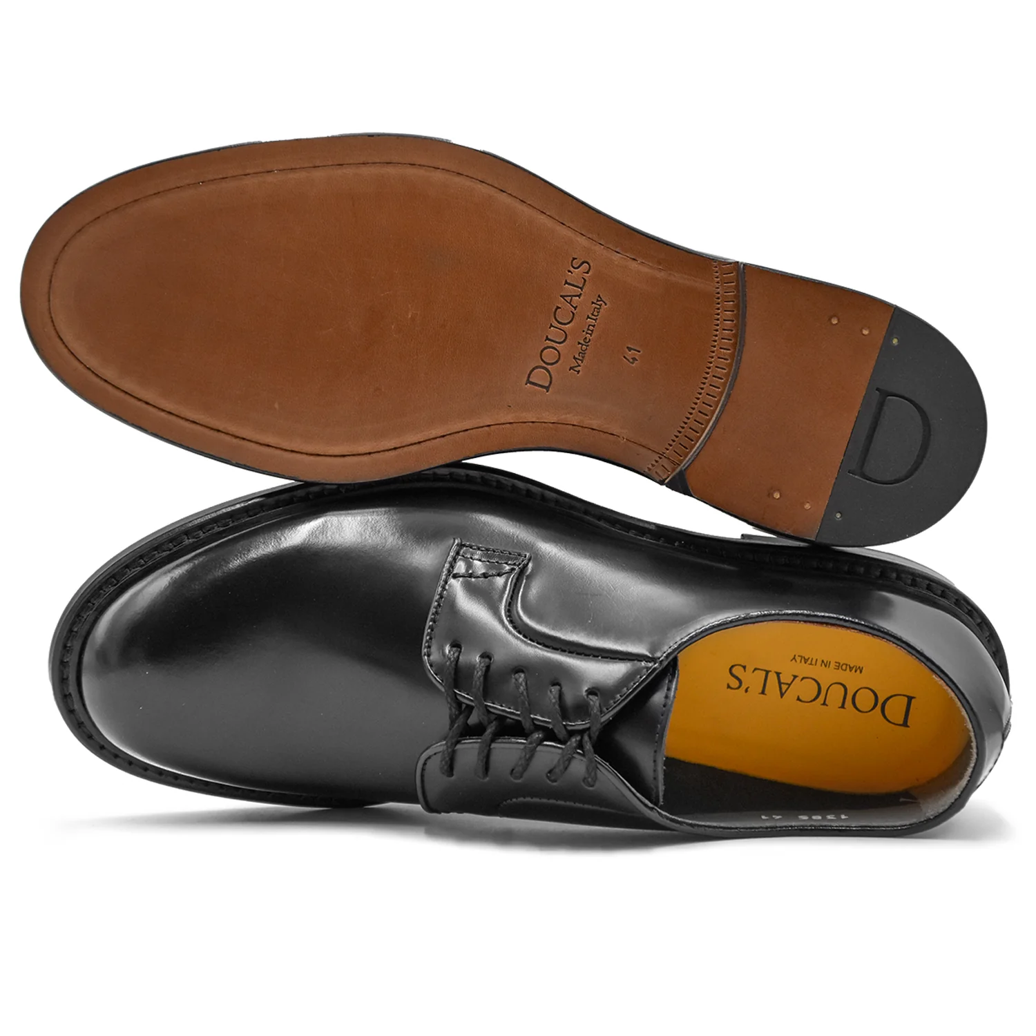 Stringate Doucal's Nero Lavorazione Blake E Suola In Cuoio Uomo - Image 3