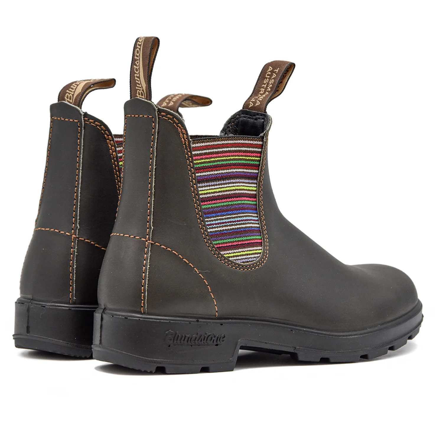 Blundstone Stivaletti Donna Marrone Tocco Glamour Elastici Righe - Image 4