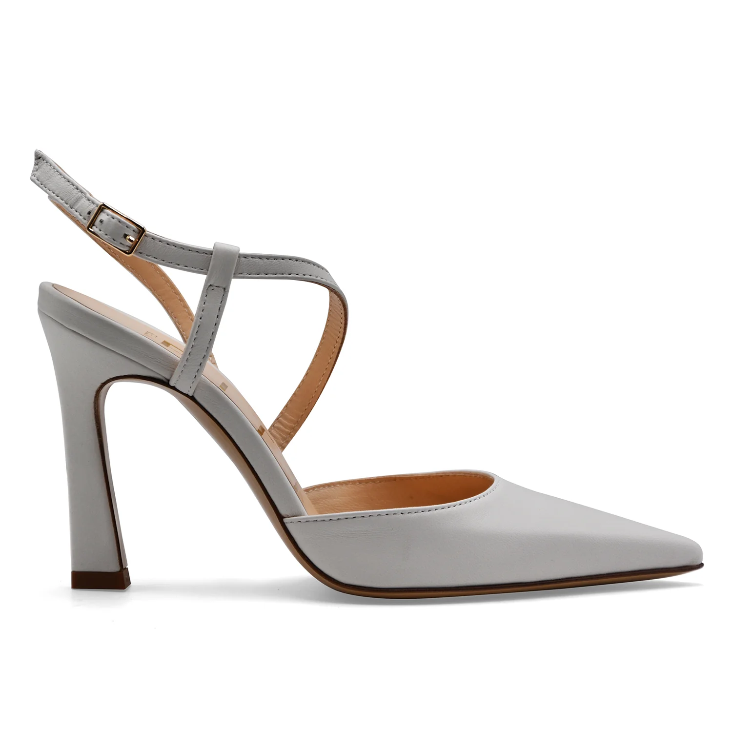Slingback Donna Matteo Pitti Pelle Burro Tacco Alto Elegante