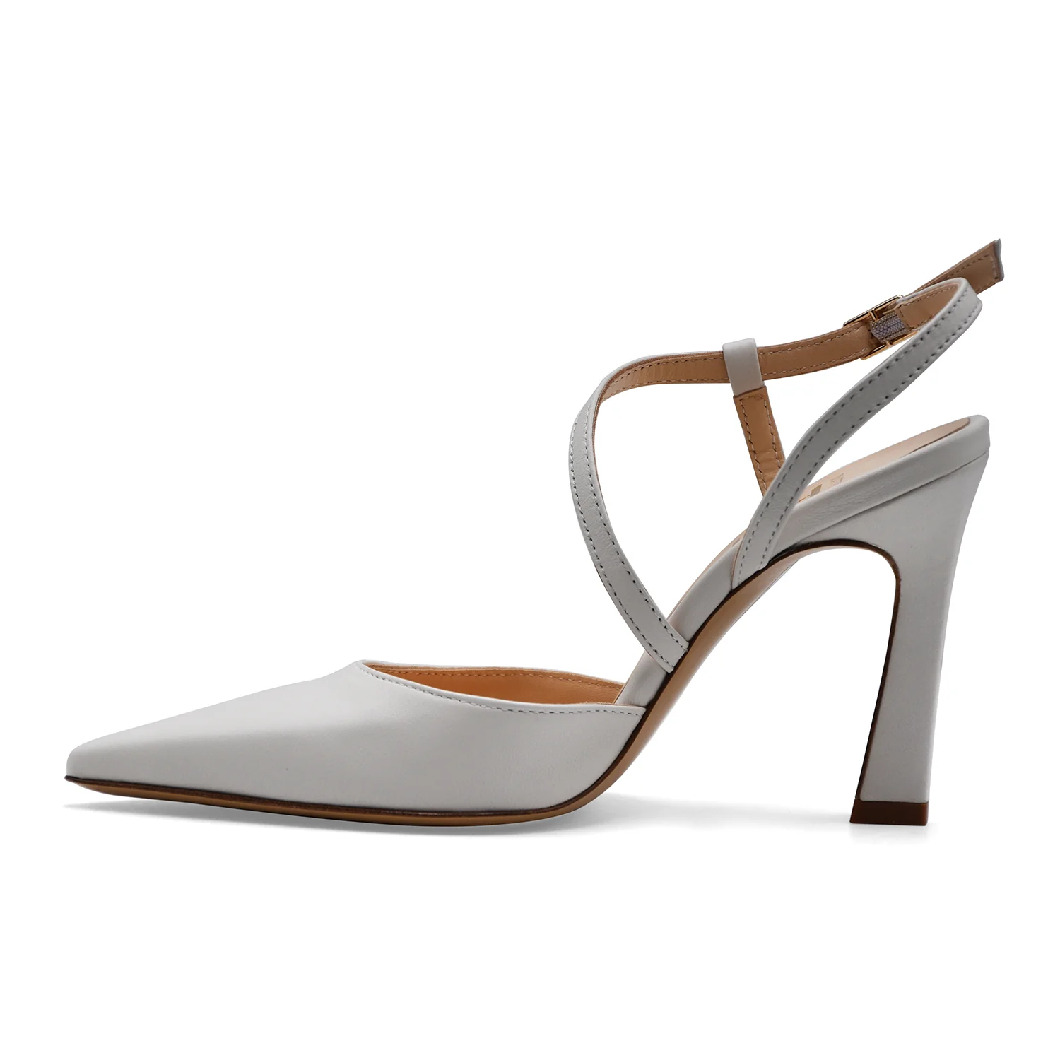 Slingback Donna Matteo Pitti Pelle Burro Tacco Alto Elegante - Image 2