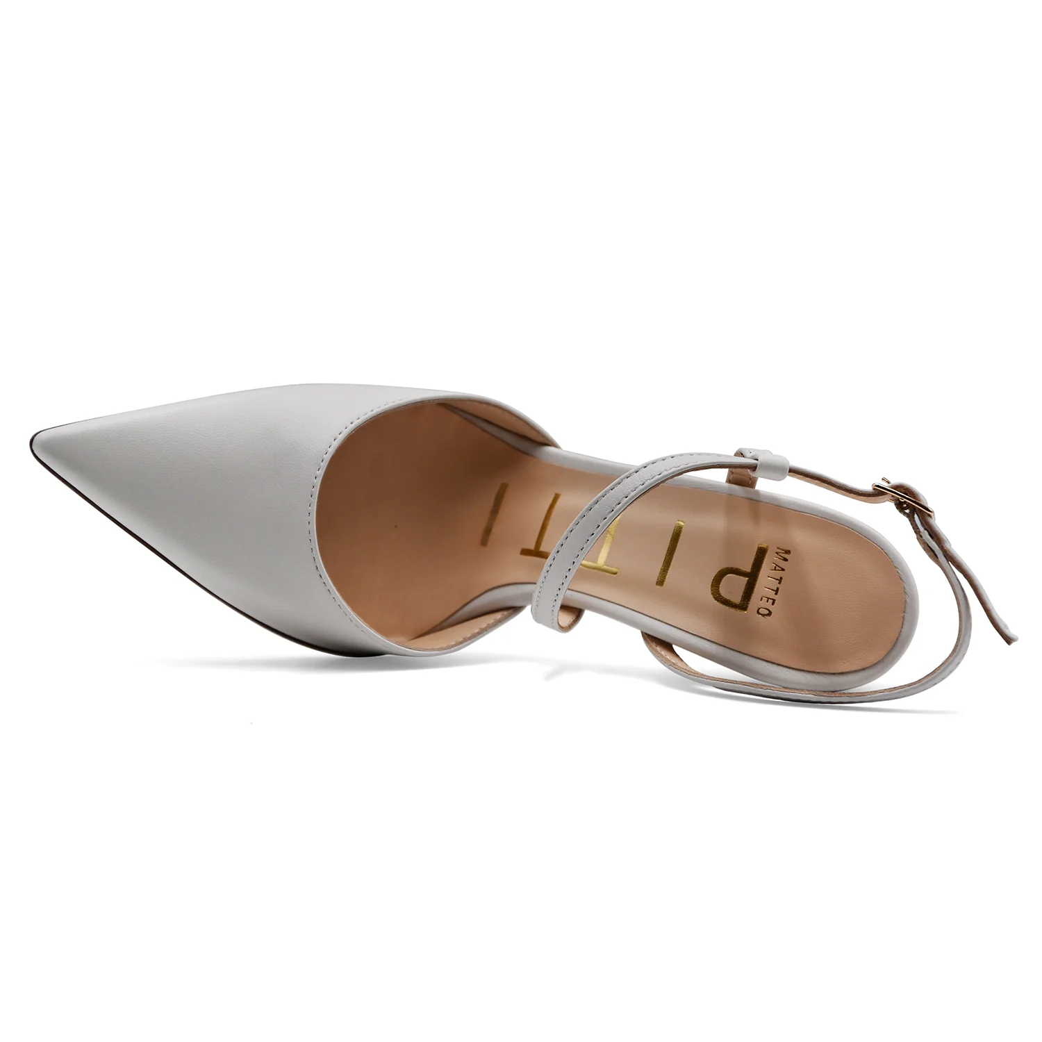 Slingback Donna Matteo Pitti Pelle Burro Tacco Alto Elegante - Image 3