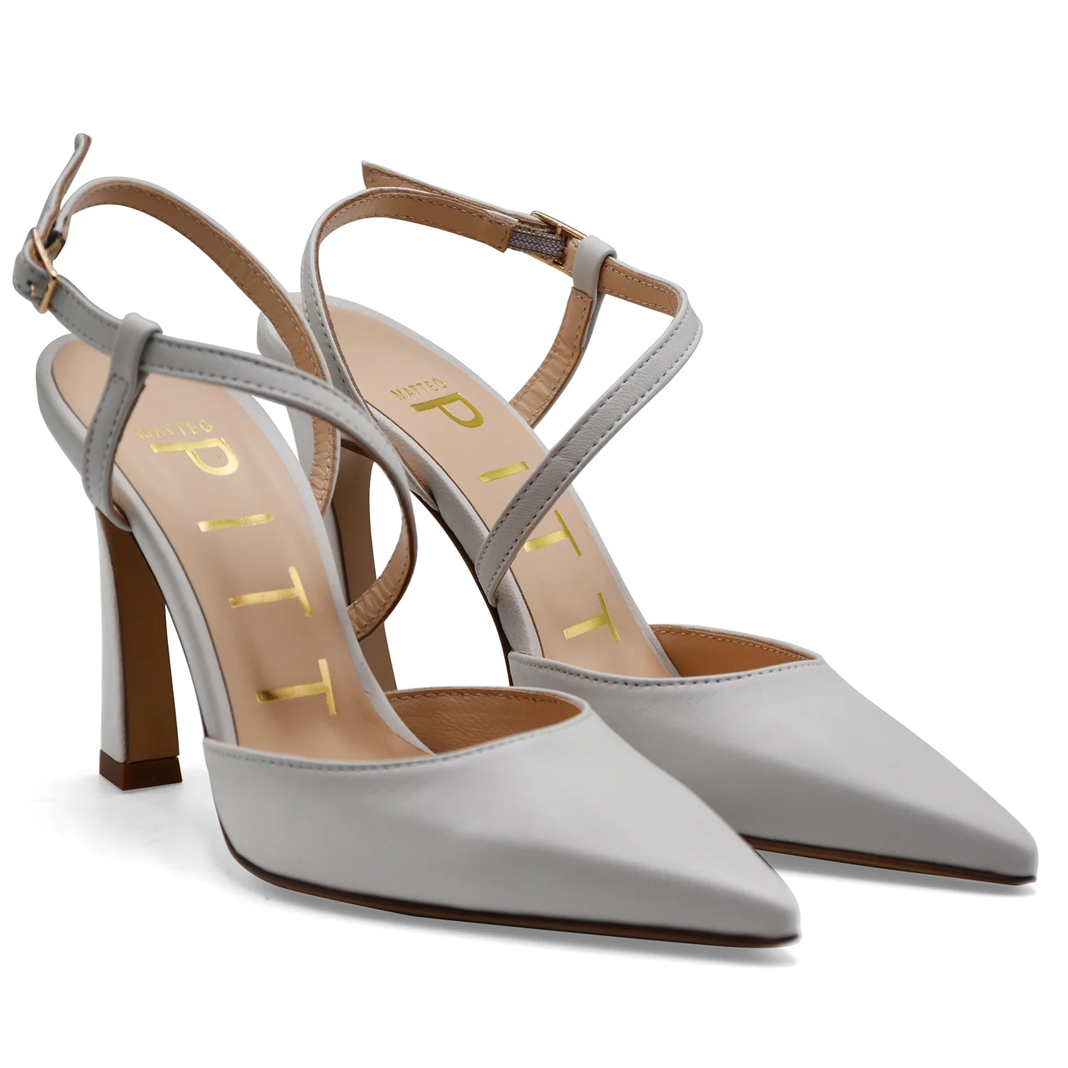 Slingback Donna Matteo Pitti Pelle Burro Tacco Alto Elegante - Image 4