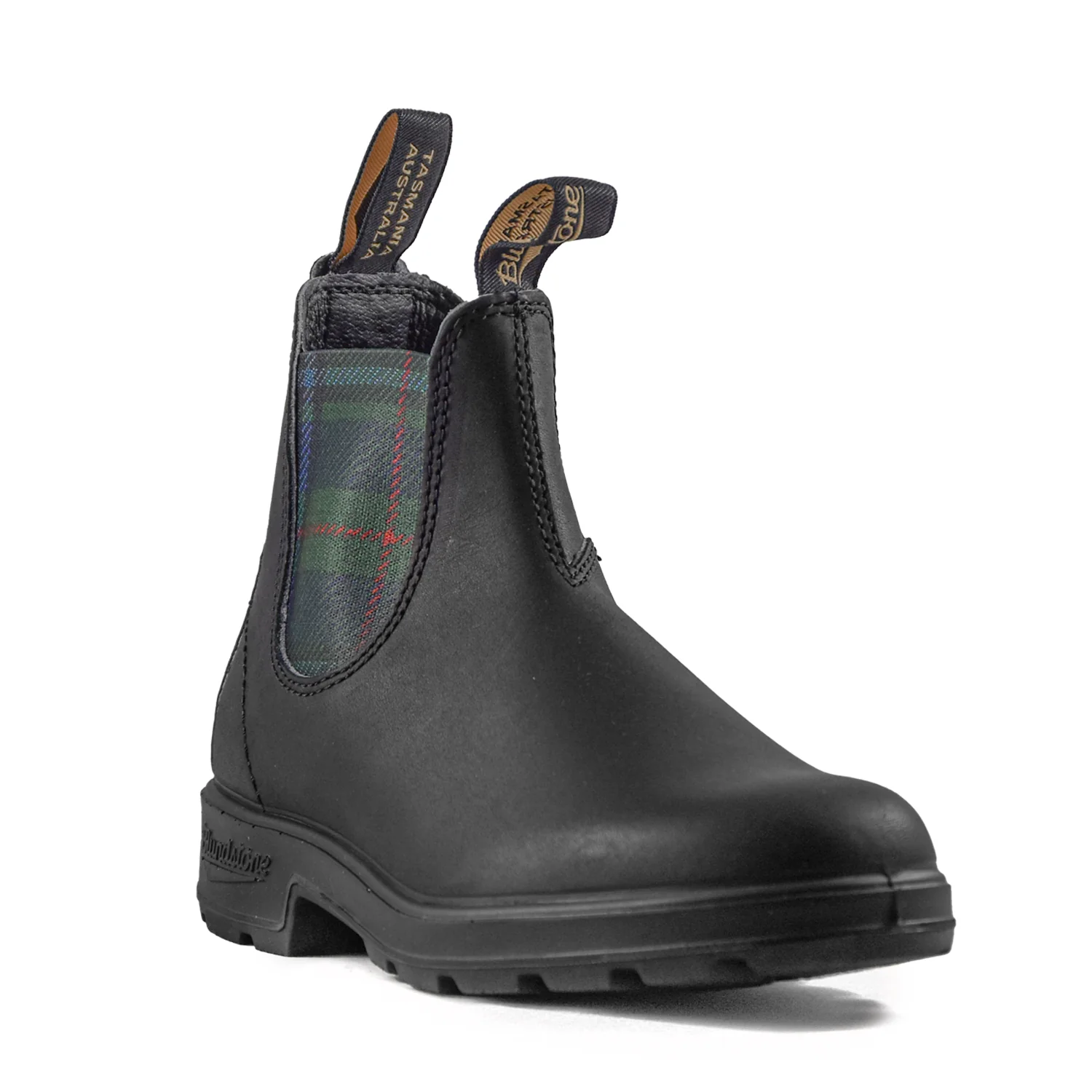 Beatles Blundstone Donna Pelle Nera Con Elastici Tartan - Image 3