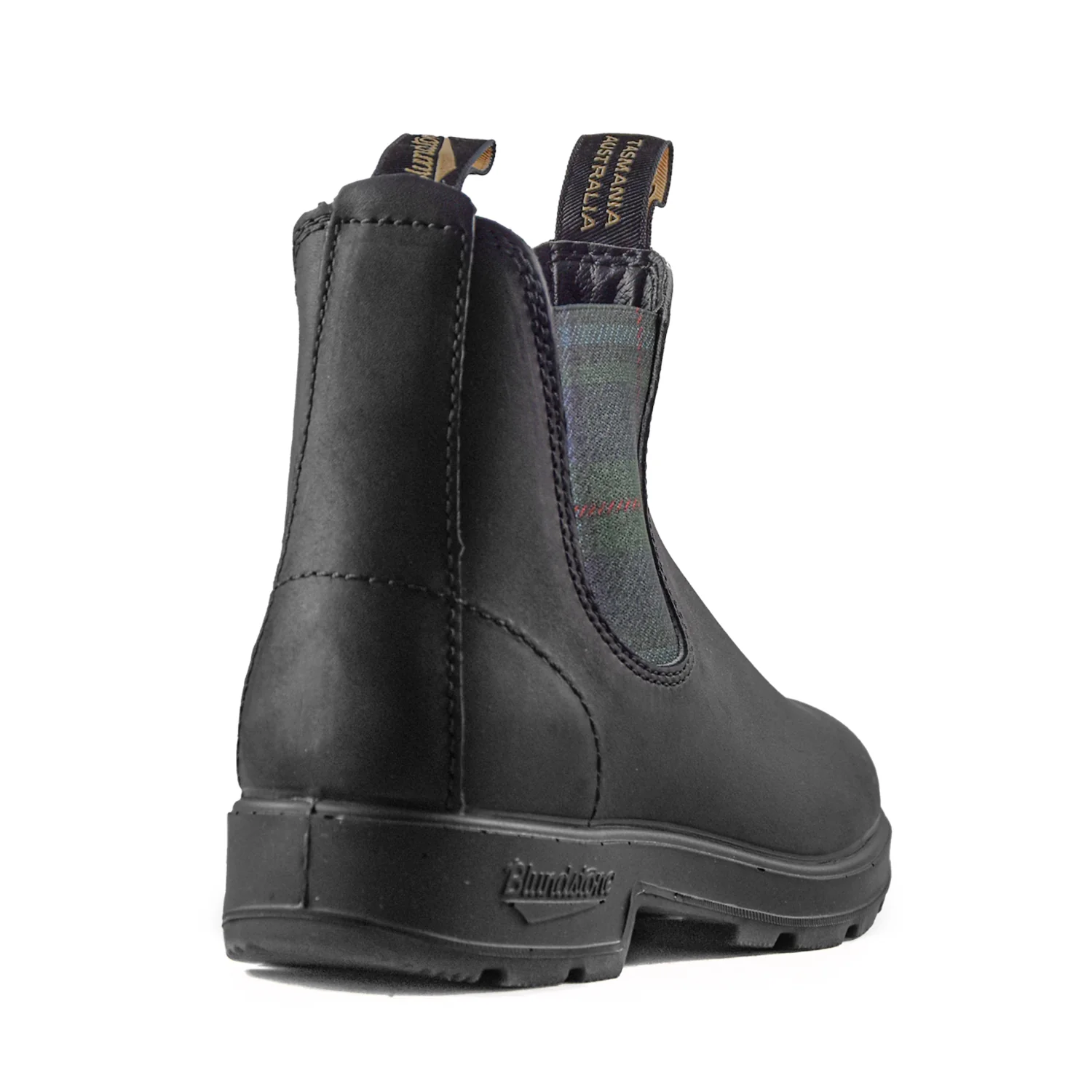 Beatles Blundstone Donna Pelle Nera Con Elastici Tartan - Image 4