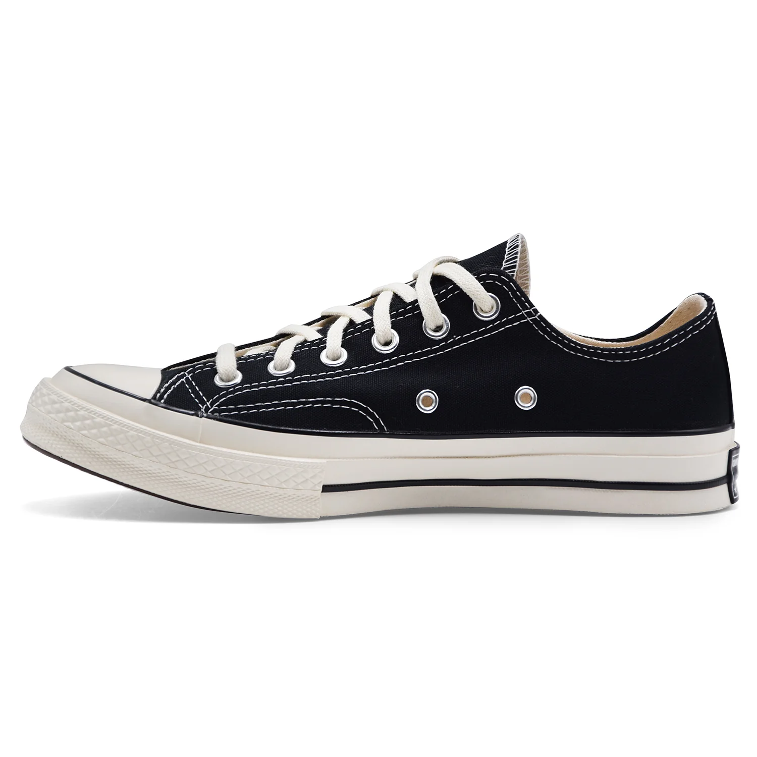 Converse Sneakers Bassa Uomo CHUCK 70 OX Nero Dettagli Bianchi - Image 3