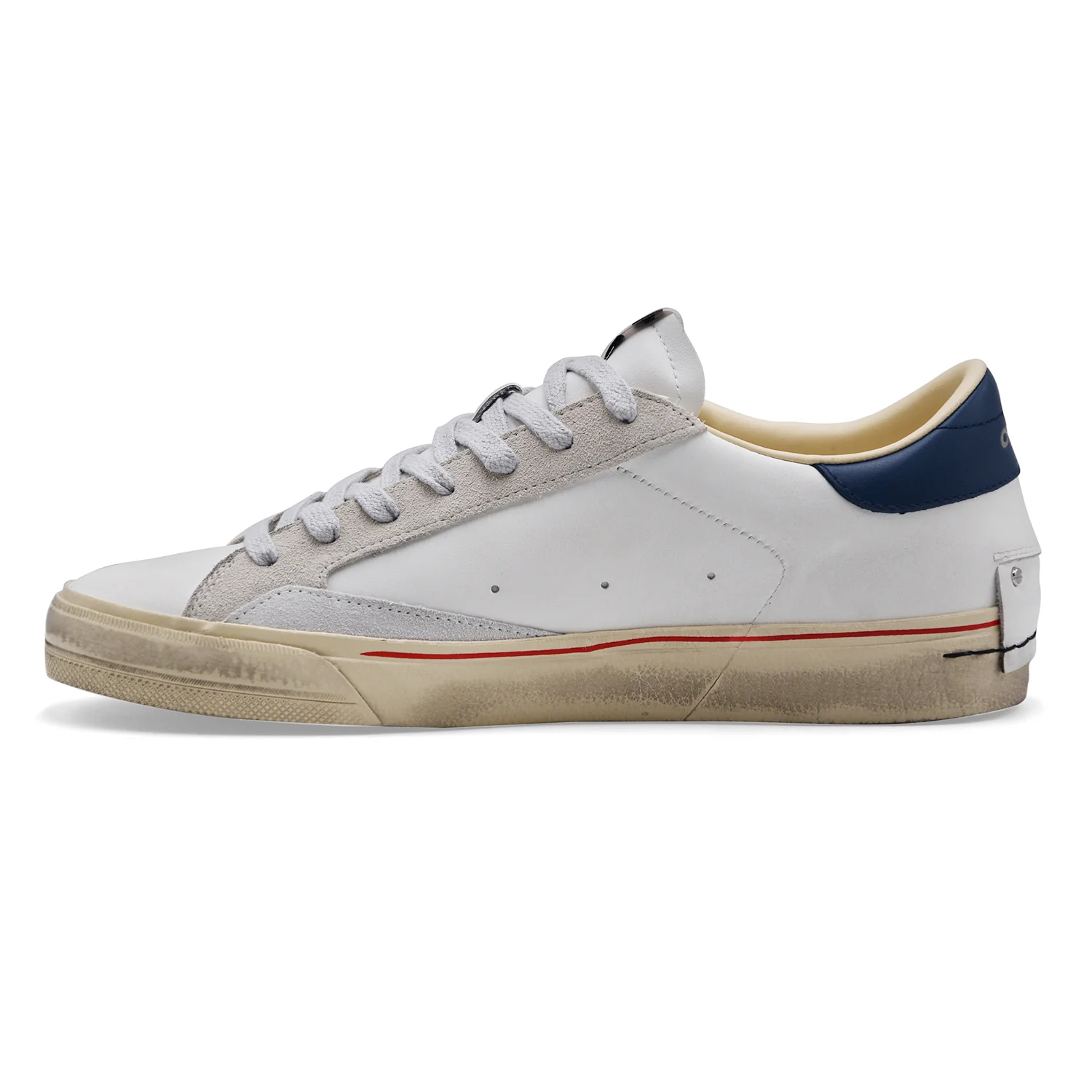 Sneakers Crime London Uomo Distressed Lo 2.0 Oxford Bianco Blu - Image 4
