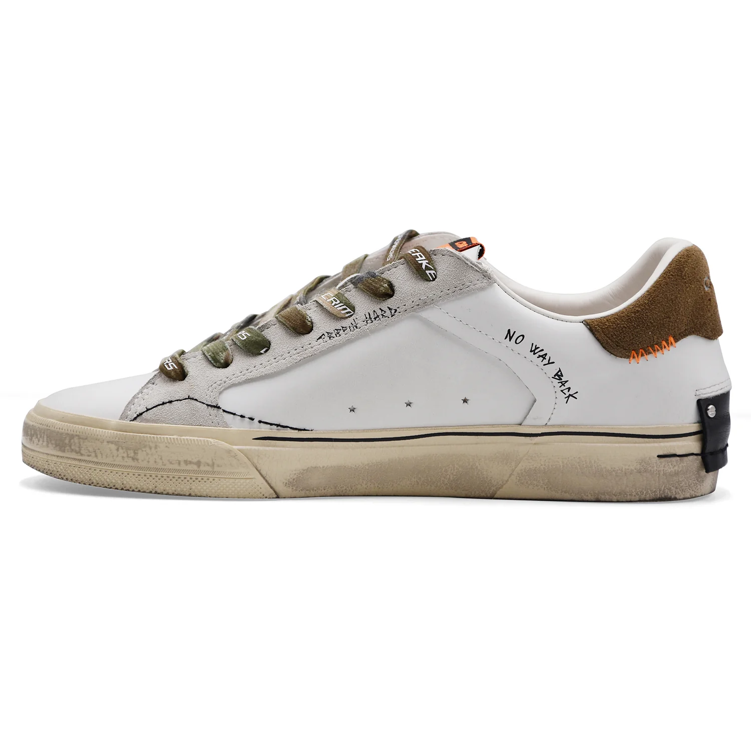 Sneakers Crime London Uomo DISTRESSED Bianca Tallone In Camoscio - Image 4