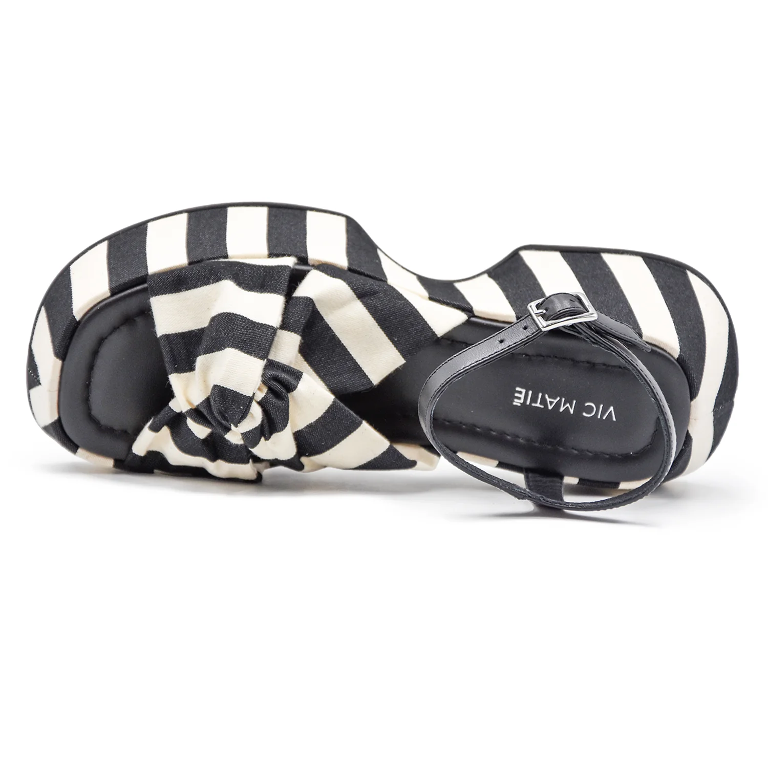 Sandali Donna Vic Matiè Mini Yoko Marine Bianco Nero Da Donna - Image 3