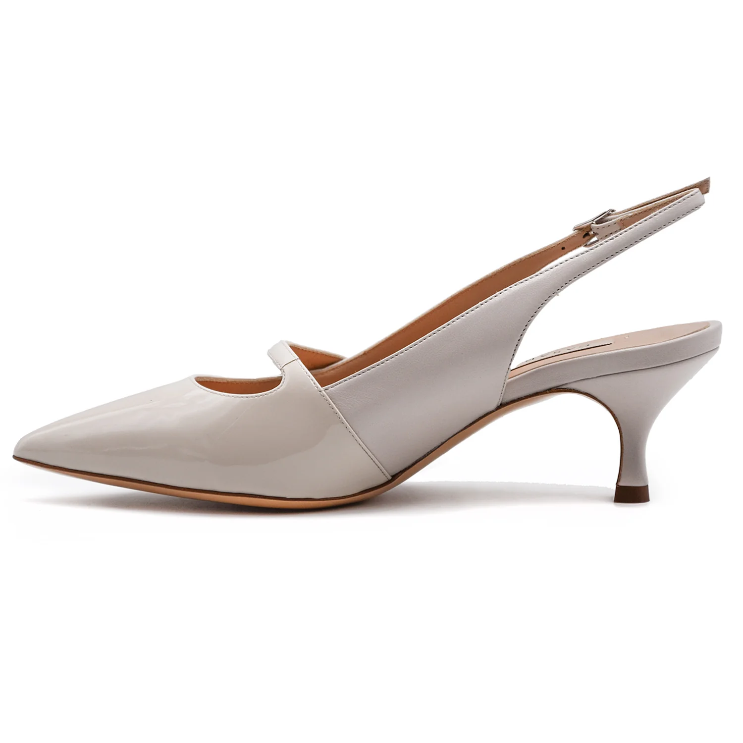Casadei Donna Chanel Ecrù Bimateriale In Preziosa Pelle E Vernice - Image 4