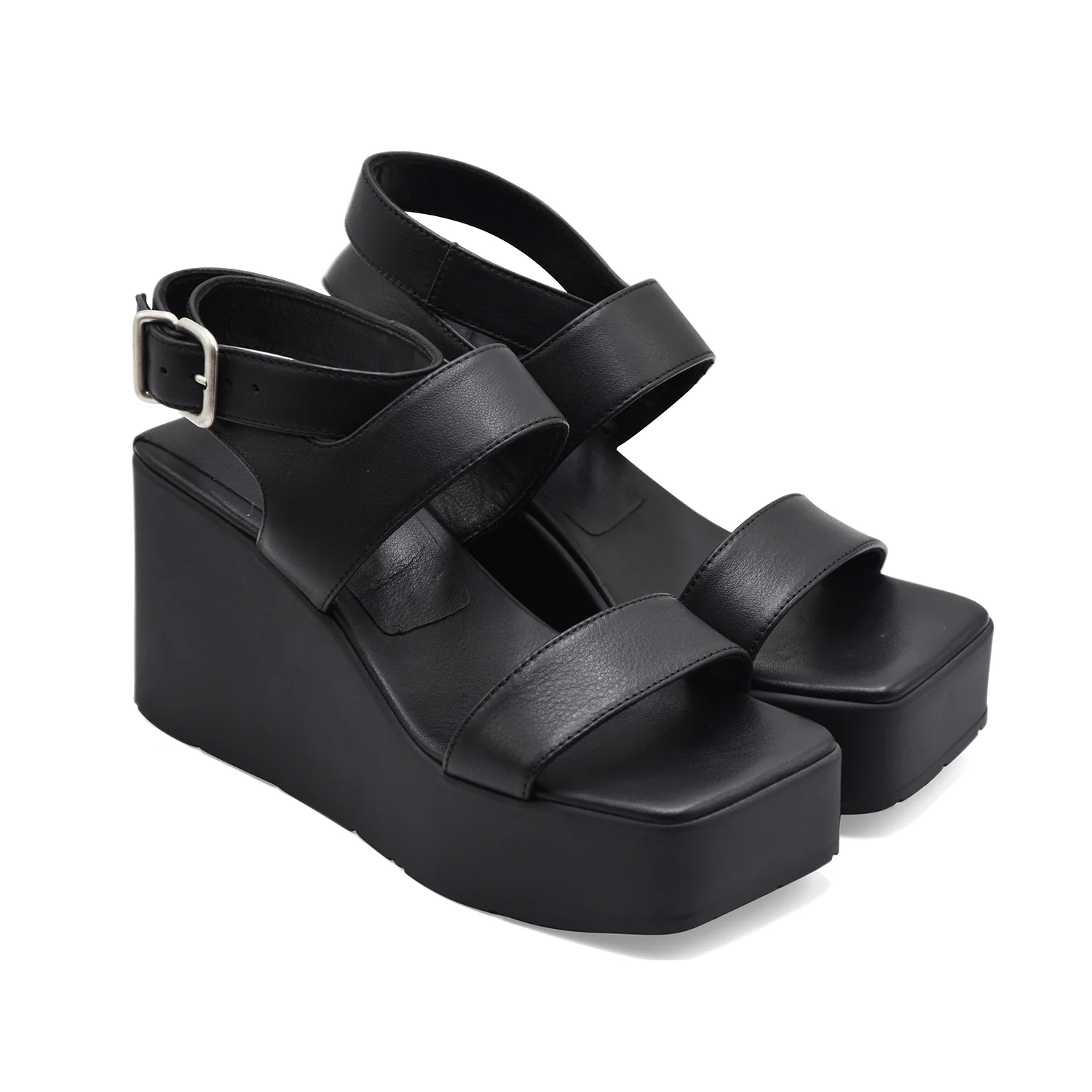 Sandali Vic Matié Donna Vera Pelle TRAVEL 101 Nero Made In Italy - Image 3