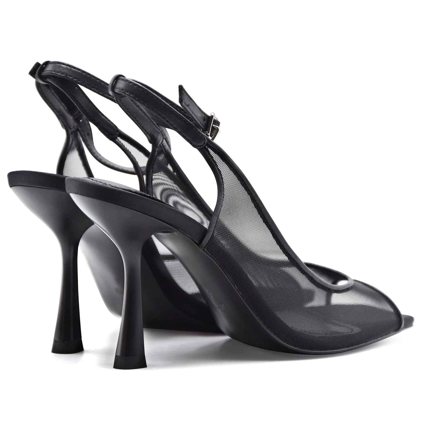 Sandali Slingback JW PEI Serenity Donna Nero In Rete Elegante - Image 4
