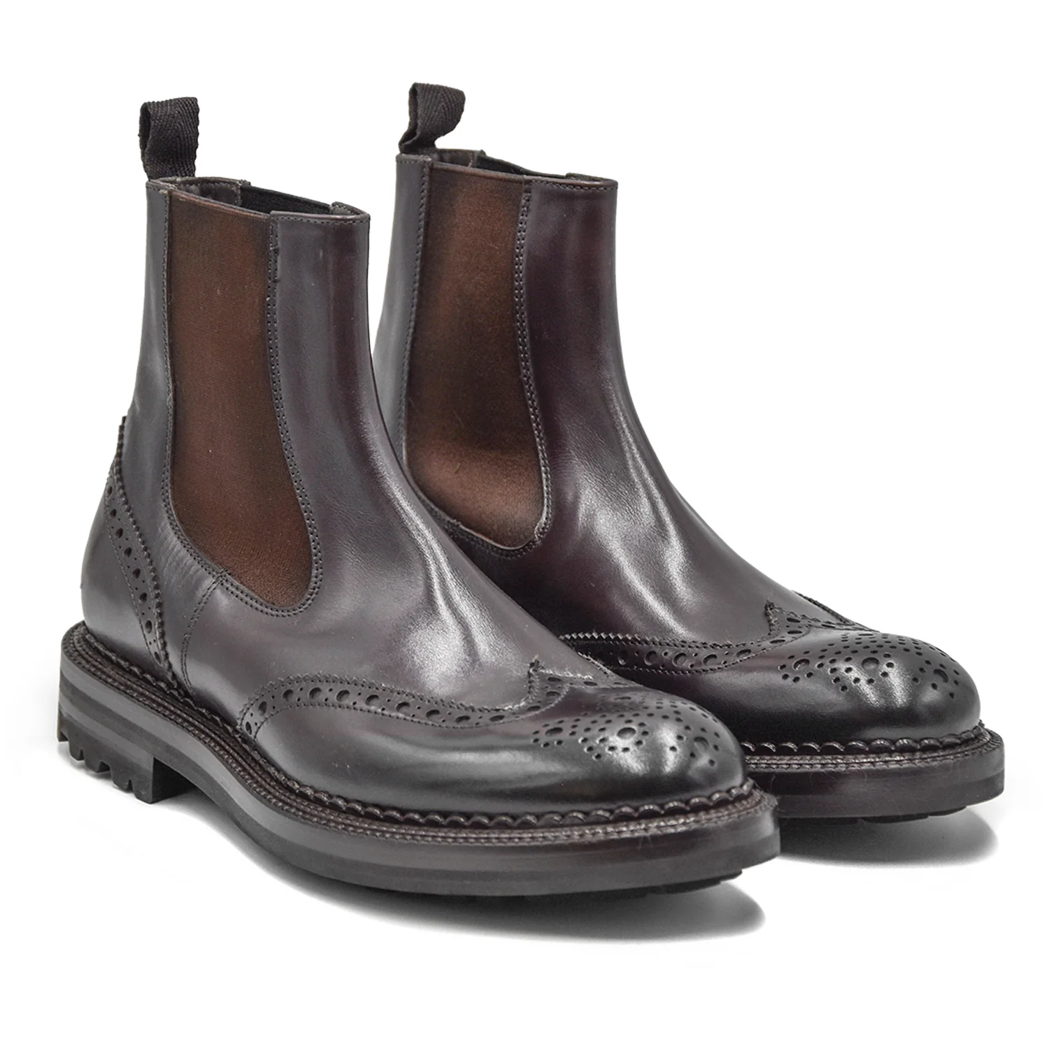 Beatles Green George Spazzolato Marrone Uomo Con Motivo Brogue - Image 2