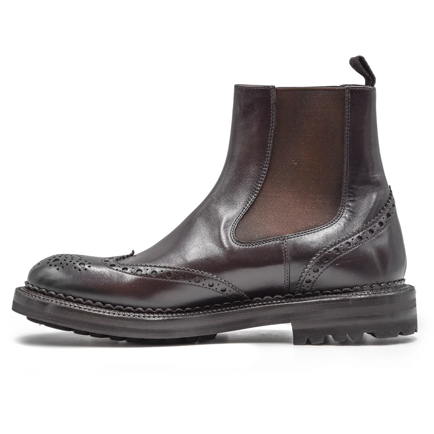Beatles Green George Spazzolato Marrone Uomo Con Motivo Brogue - Image 3