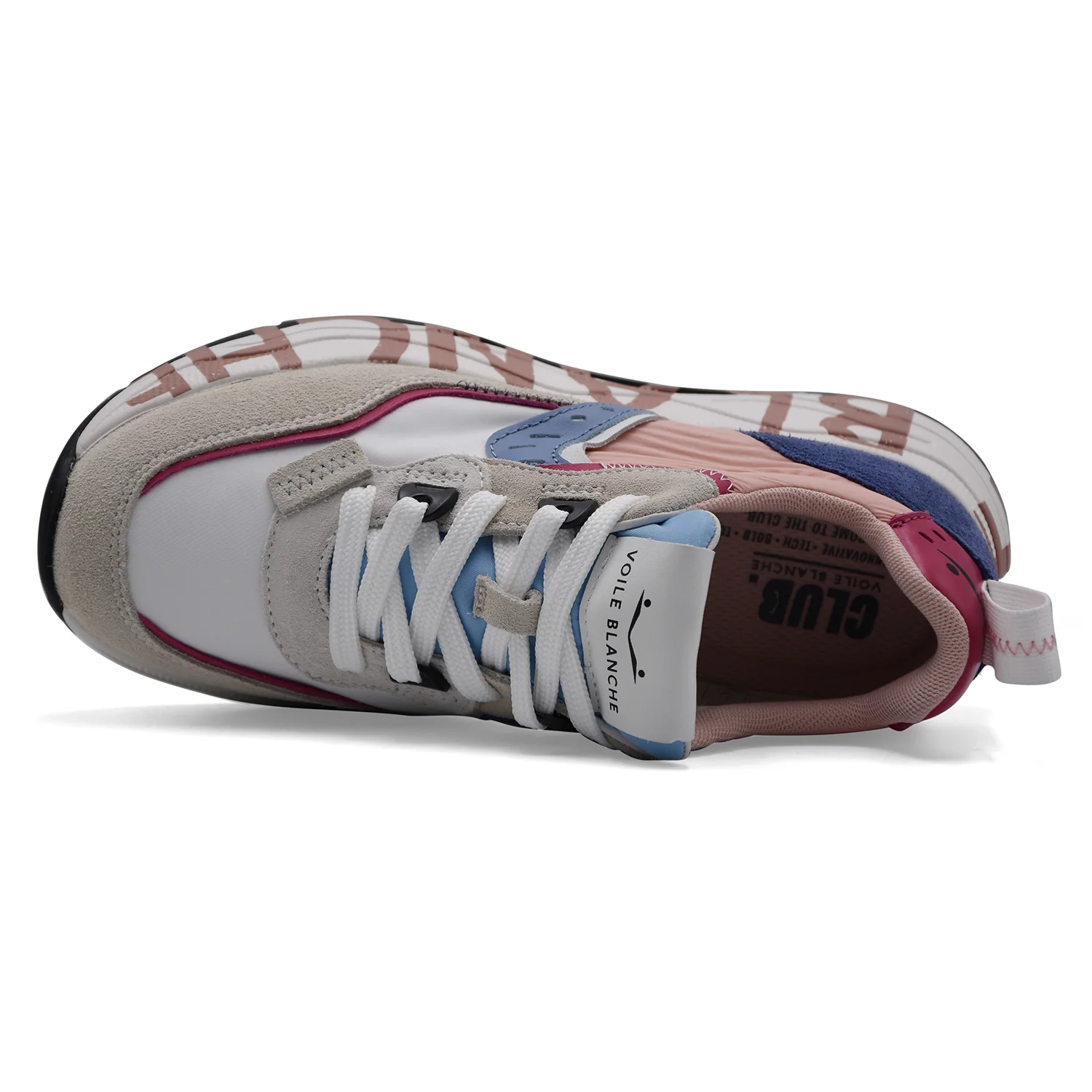 Sneakers Voile Blanche Donna Club105 Suede Nylon Bianco Fucsia - Image 3