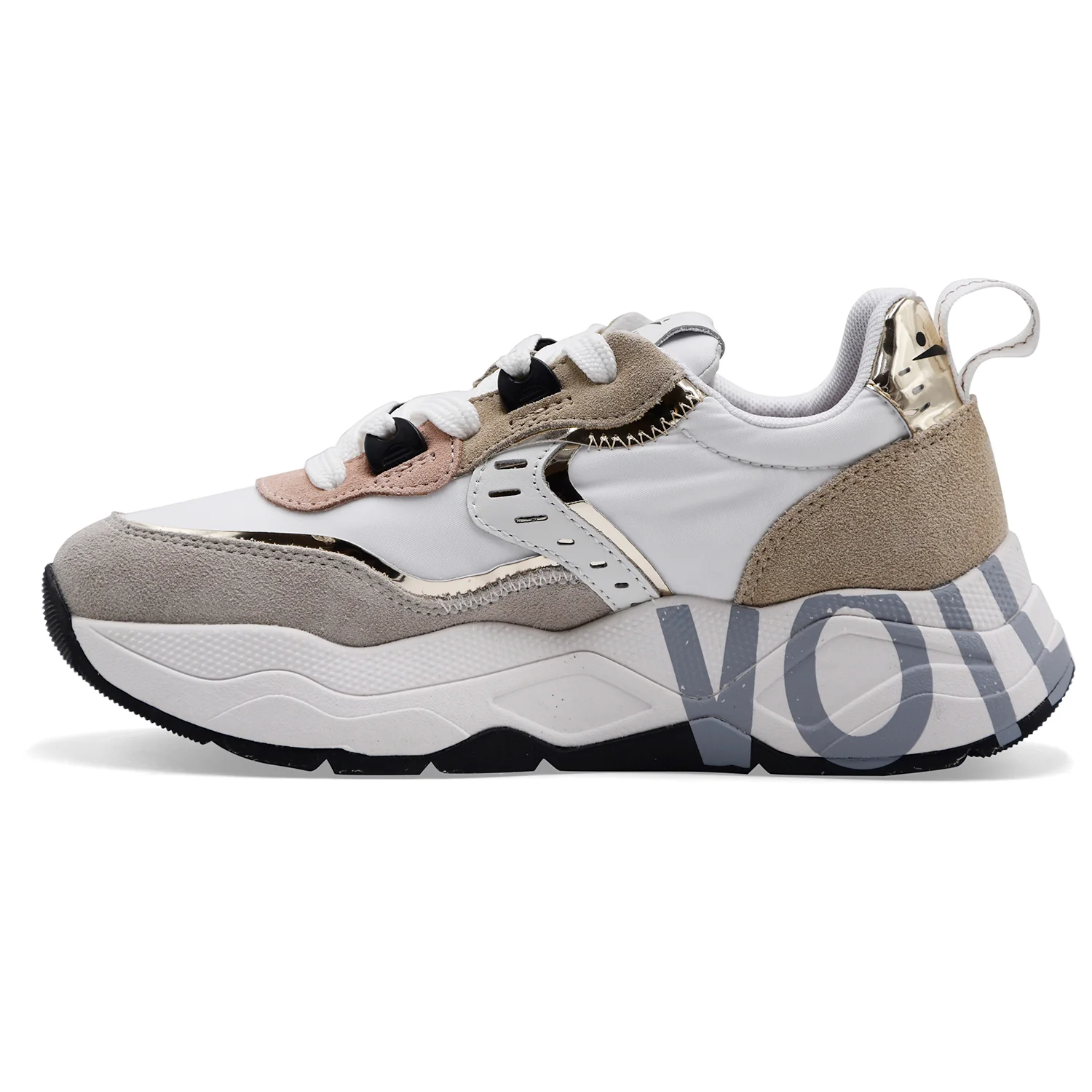 Voile Blanche Sneakers Donna Club105 Suede Bianco Sand Platino - Image 5