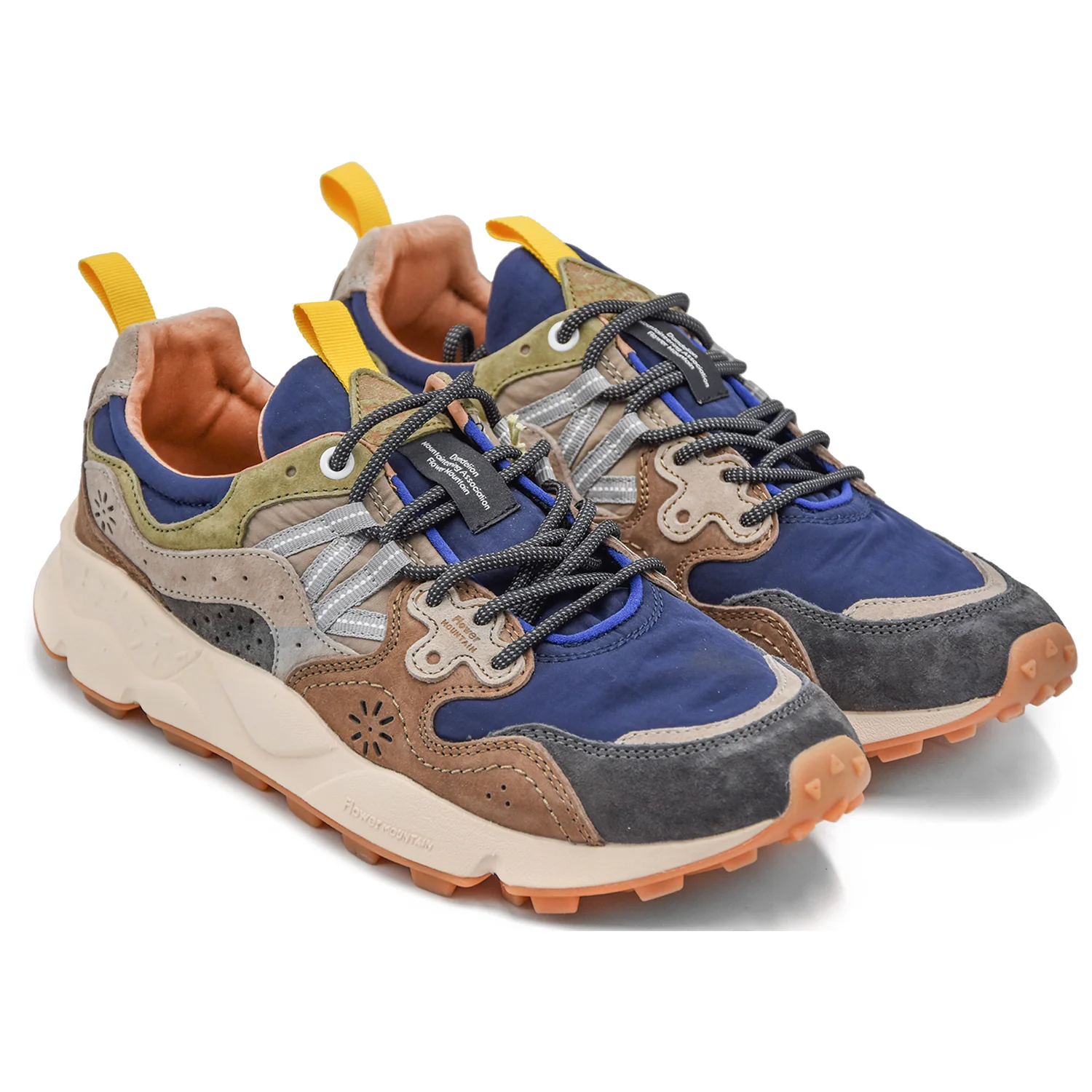 Flower Mountain Sneakers Grigio Blu Dalla Suola Sagomata Uomo - Image 2