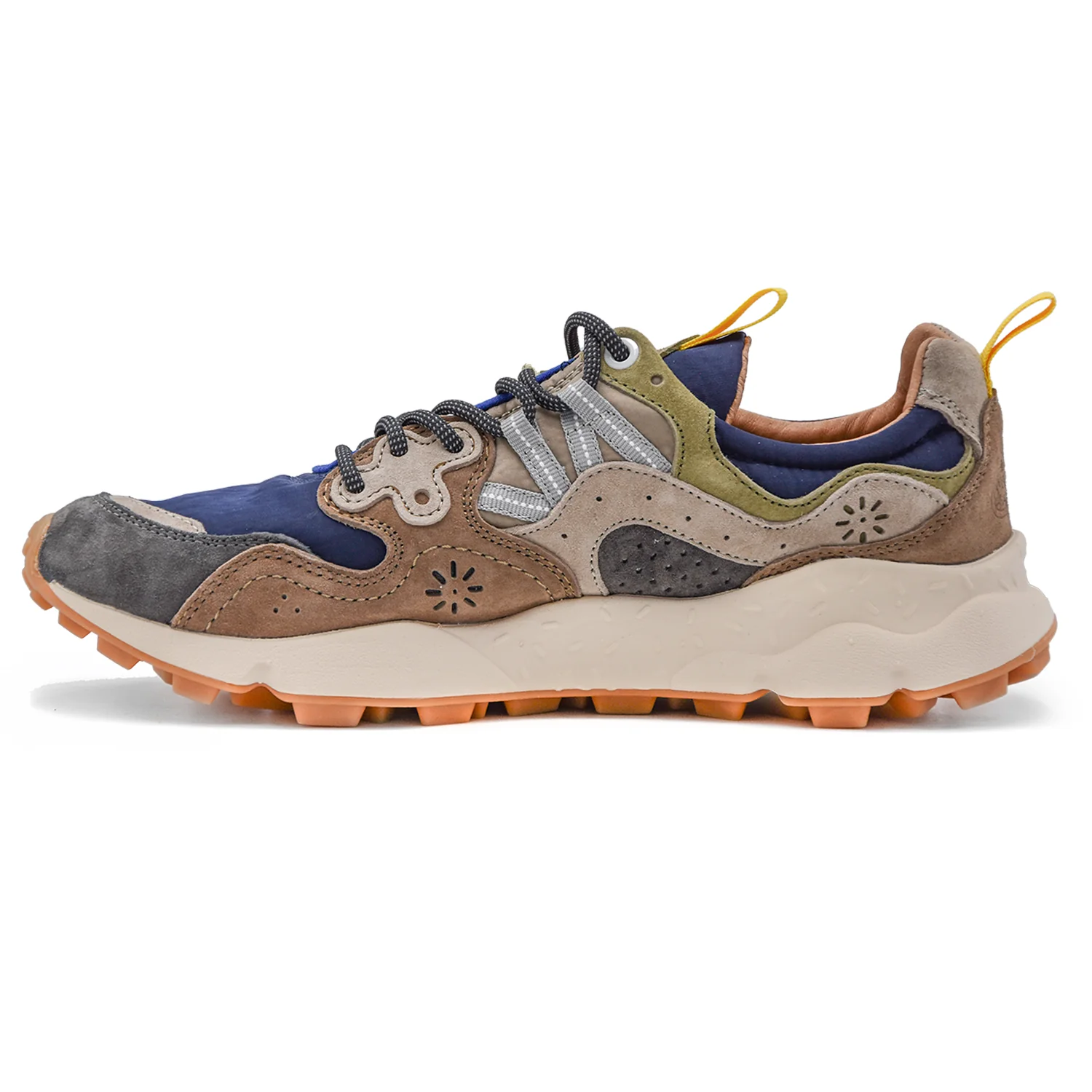 Flower Mountain Sneakers Grigio Blu Dalla Suola Sagomata Uomo - Image 3