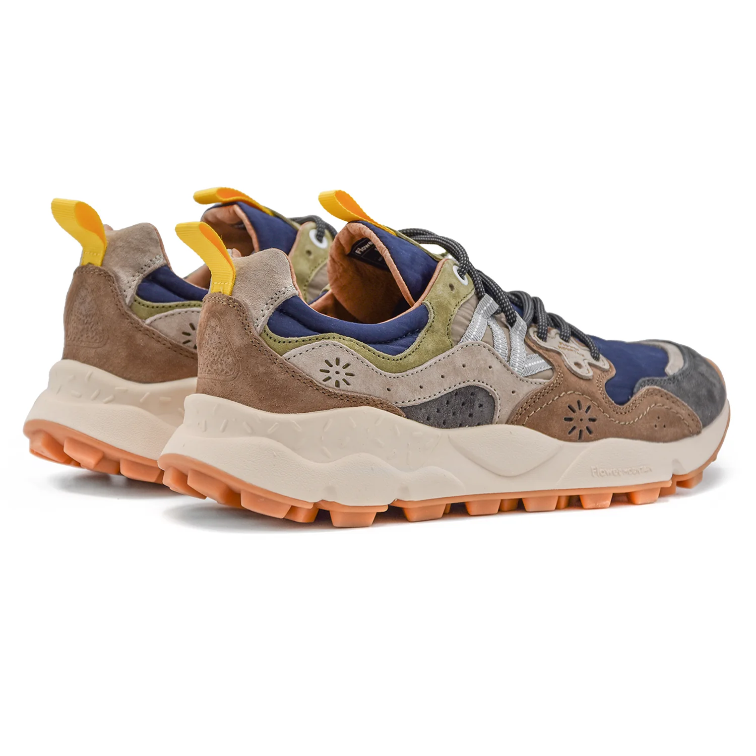Flower Mountain Sneakers Grigio Blu Dalla Suola Sagomata Uomo - Image 4