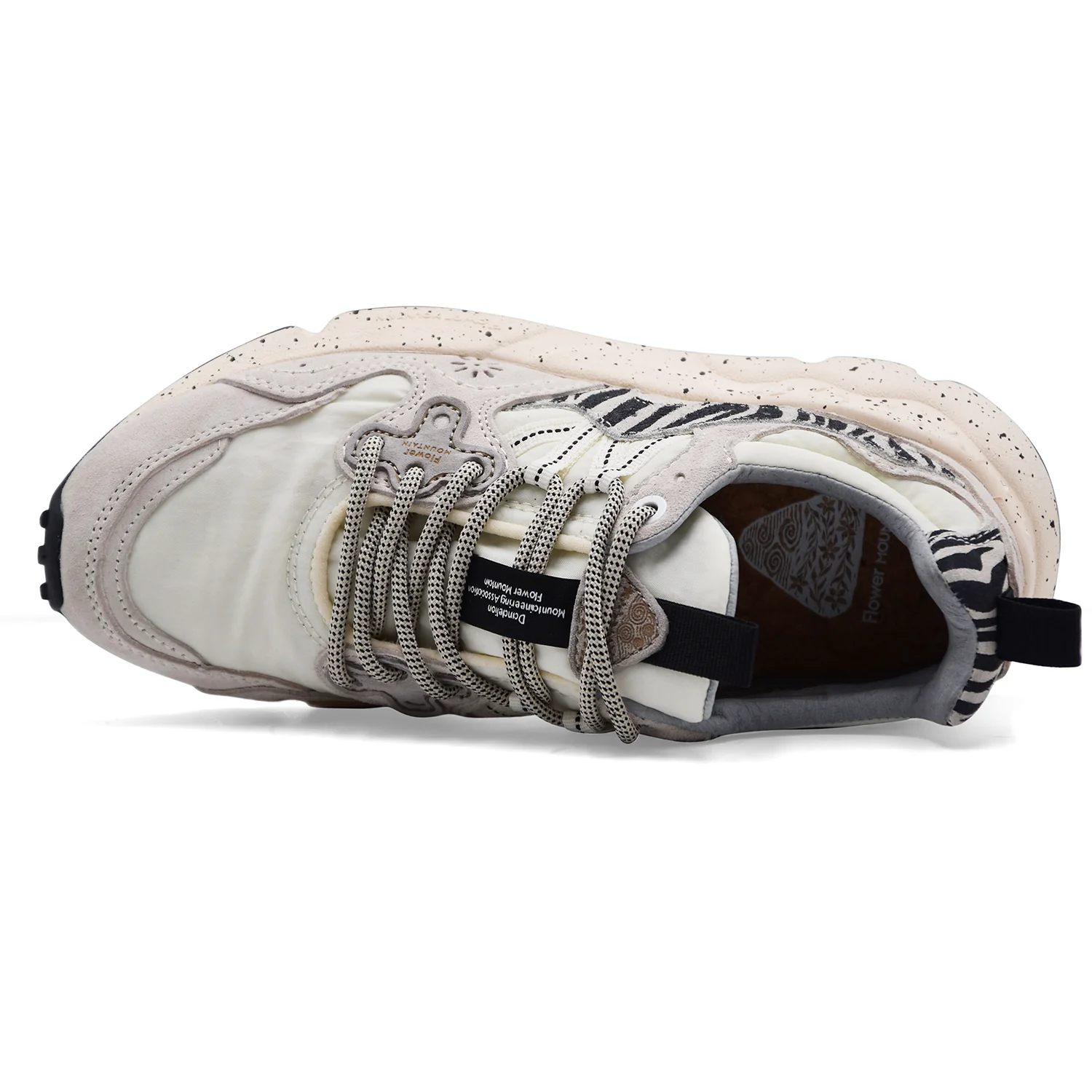Sneakers Flower Mountain Donna Yamano 3 Suede Animal Bianco Nero - Image 3