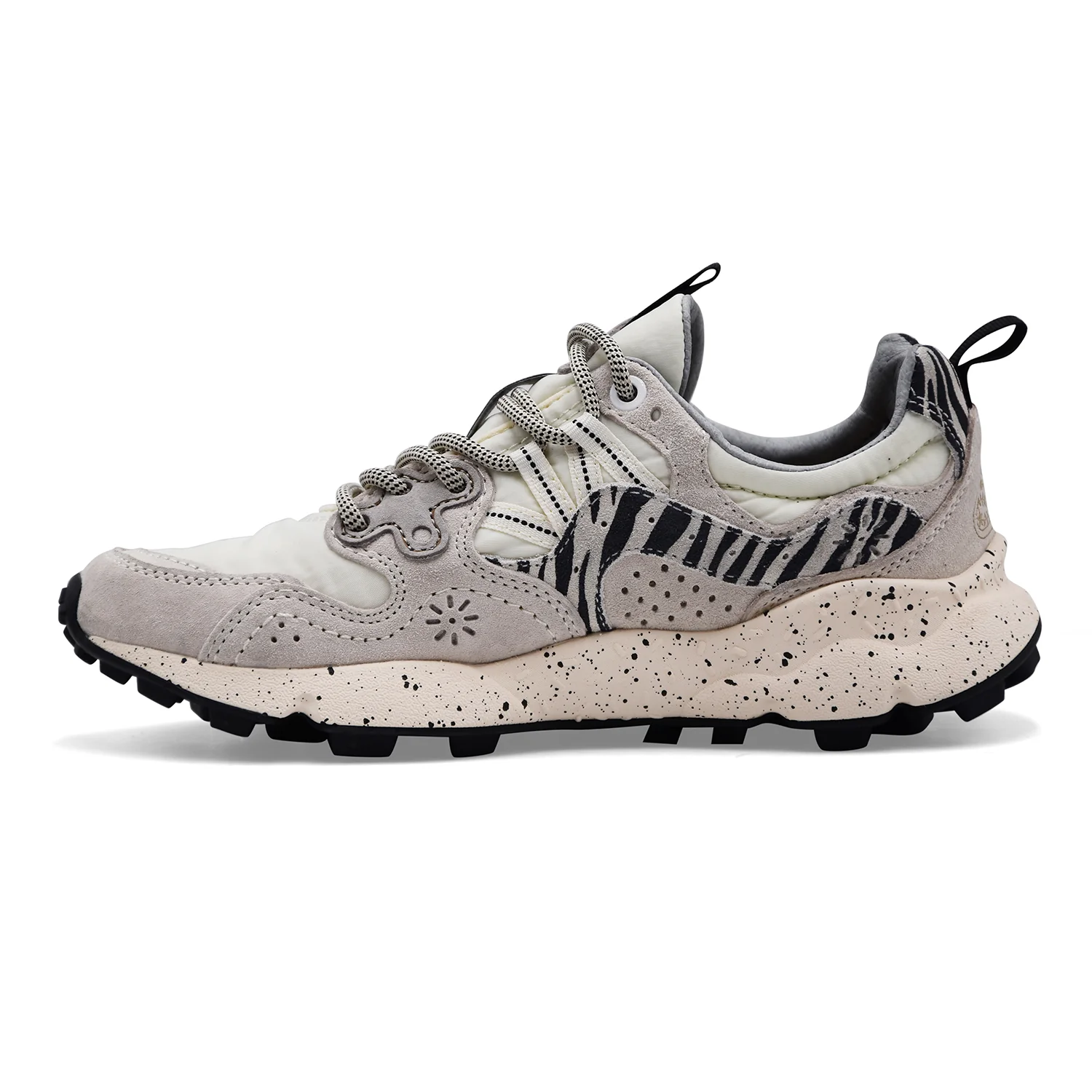 Sneakers Flower Mountain Donna Yamano 3 Suede Animal Bianco Nero - Image 4
