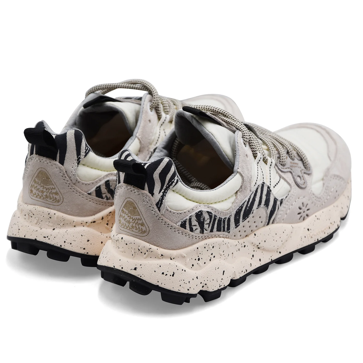 Sneakers Flower Mountain Donna Yamano 3 Suede Animal Bianco Nero - Image 5