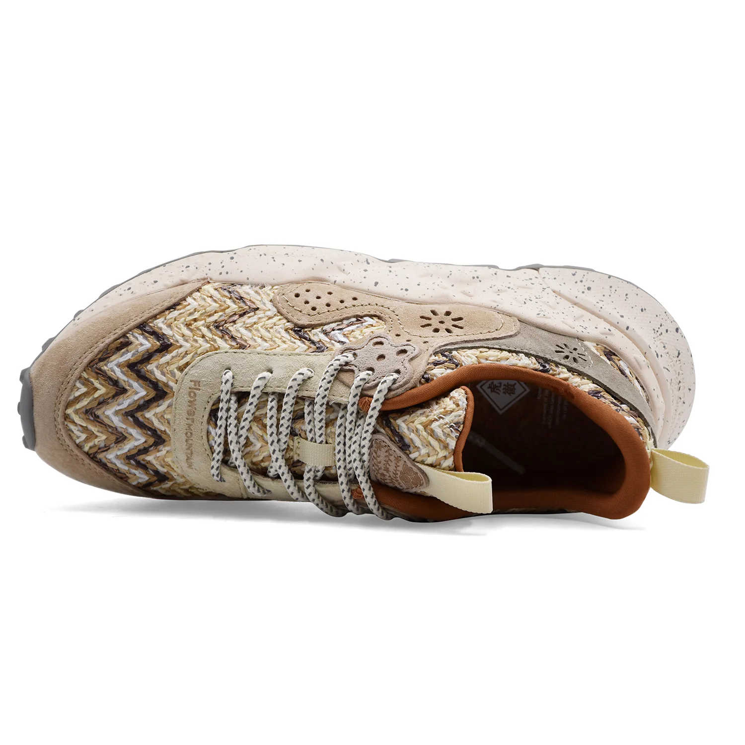 Sneakers Flower Mountain Kotetsu Uni Donna Suede Tessuto Beige - Image 3