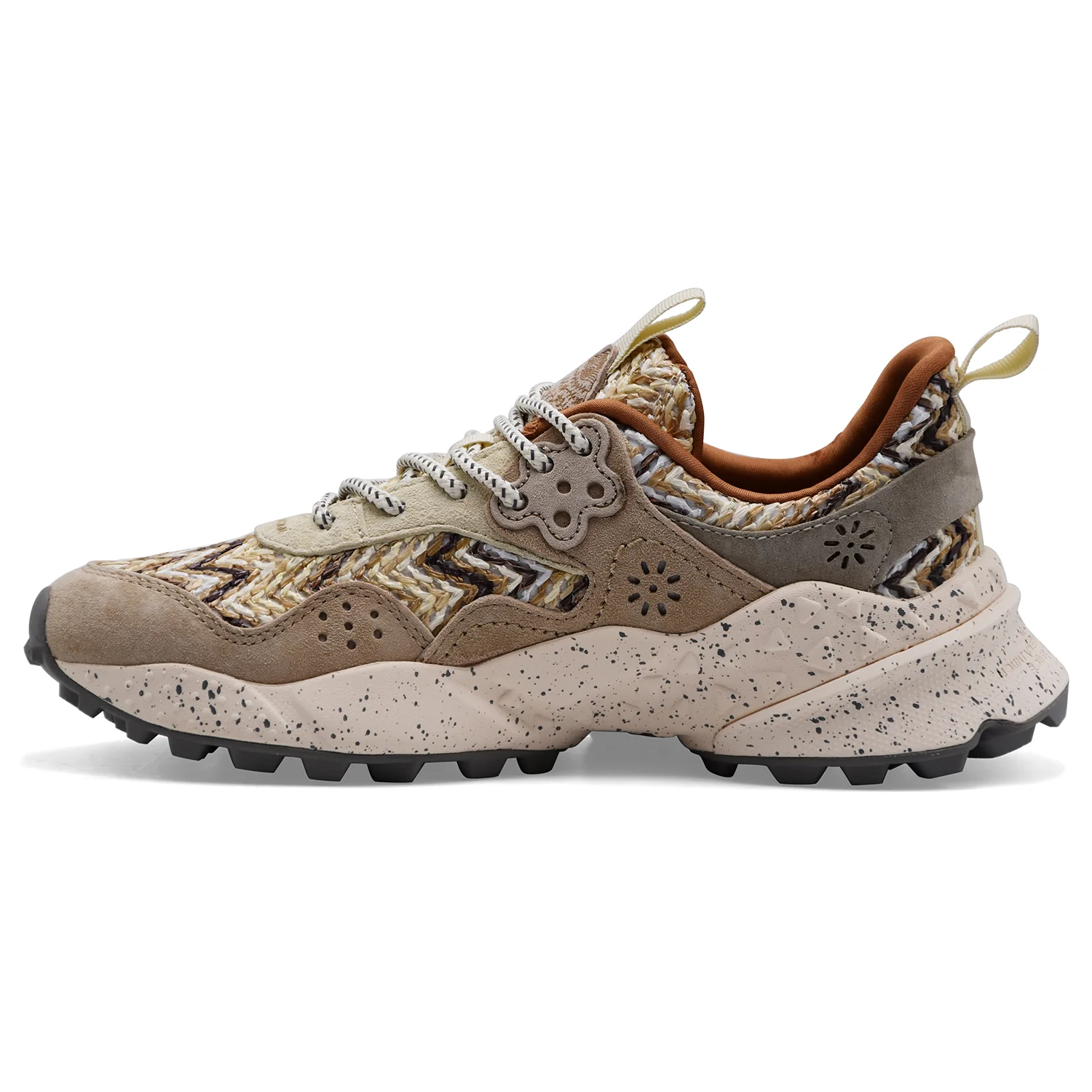 Sneakers Flower Mountain Kotetsu Uni Donna Suede Tessuto Beige - Image 5