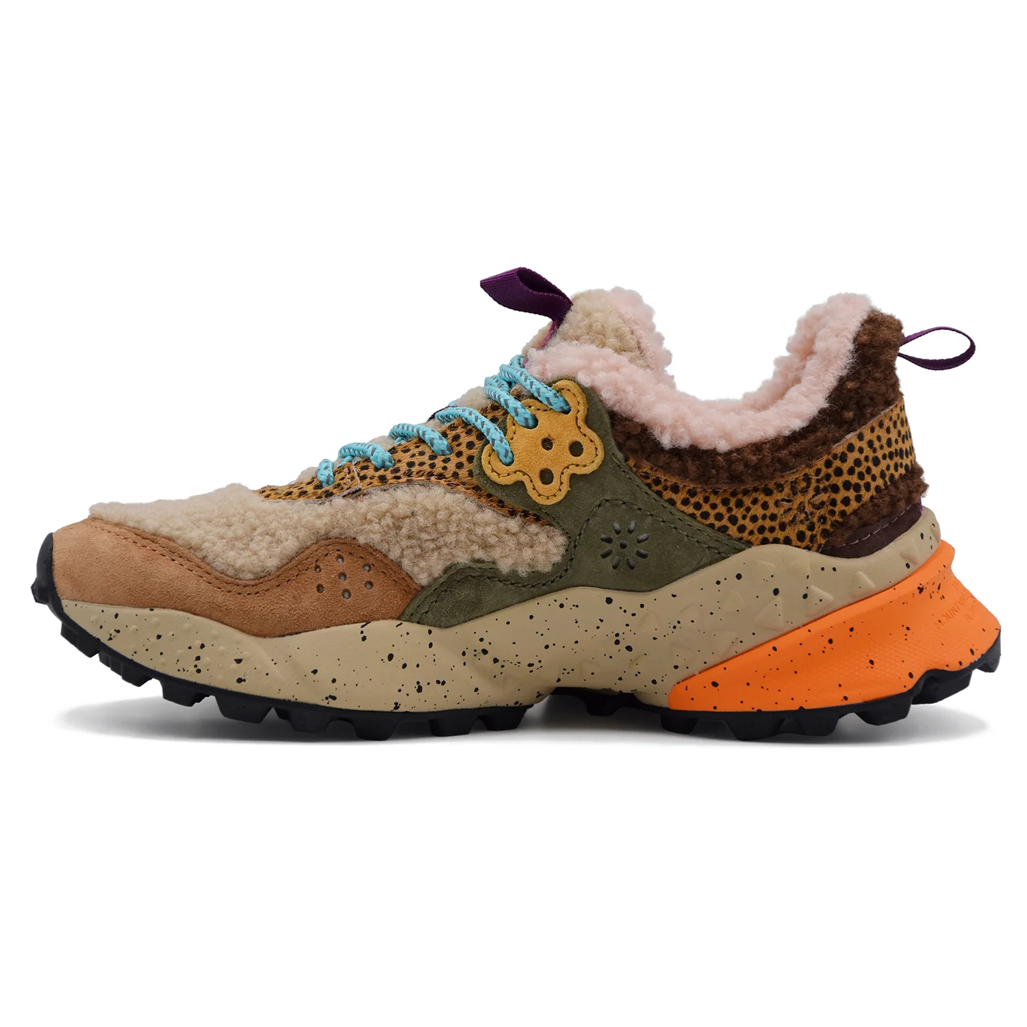 Sneakers Flower Mountain Donna Kotetsu Suede Teddy Taupe Grey - Image 4