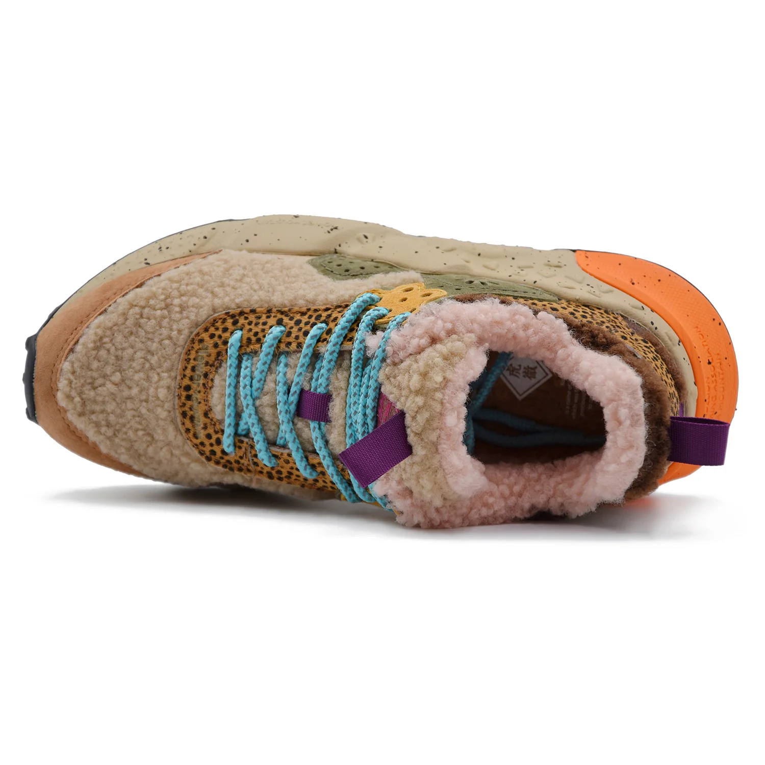 Sneakers Flower Mountain Donna Kotetsu Suede Teddy Taupe Grey - Image 5
