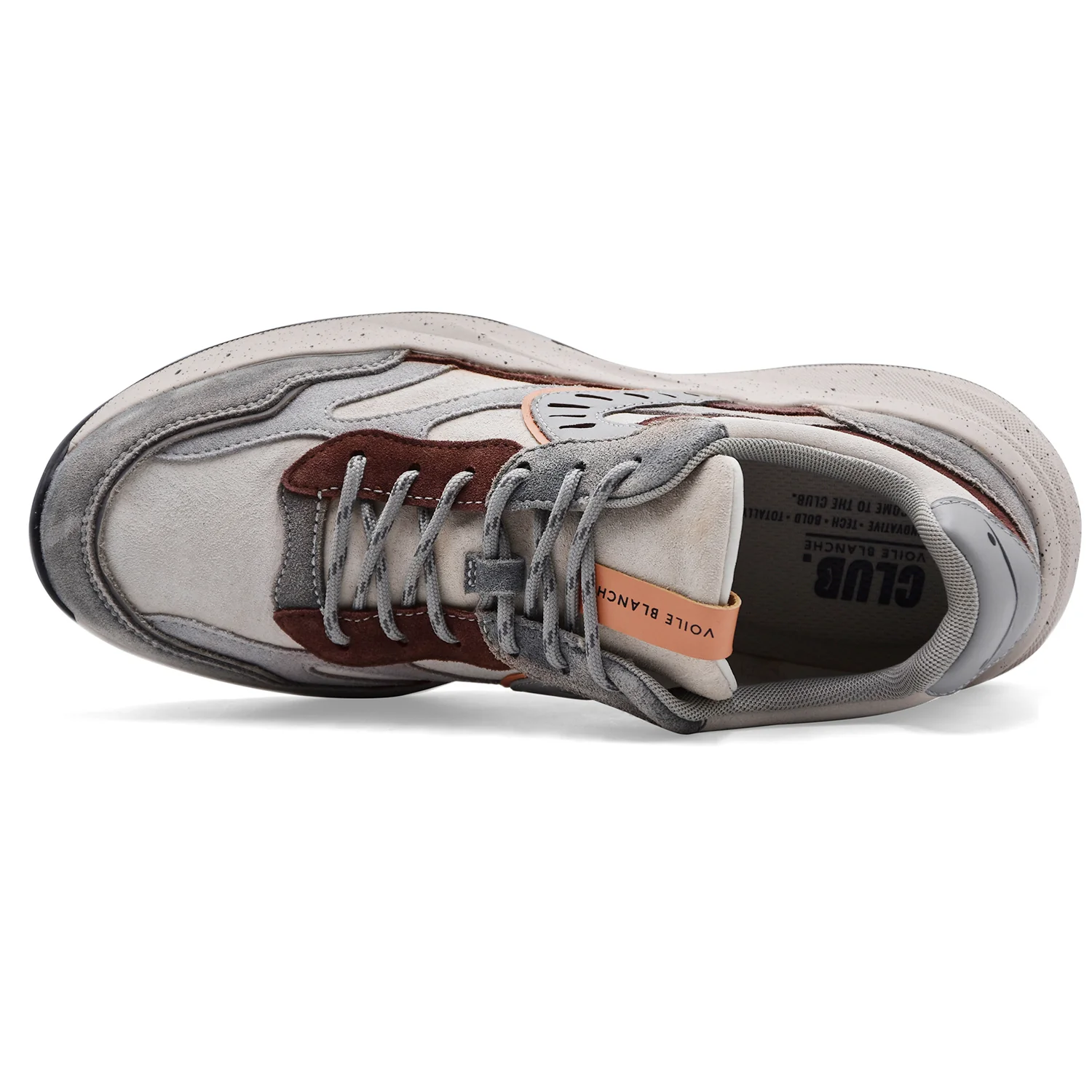 Voile Blanche Sneakers Uomo Club22 Pelle Marrone Grigio Chiaro - Image 4