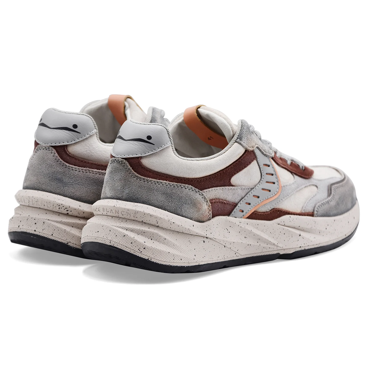 Voile Blanche Sneakers Uomo Club22 Pelle Marrone Grigio Chiaro - Image 5