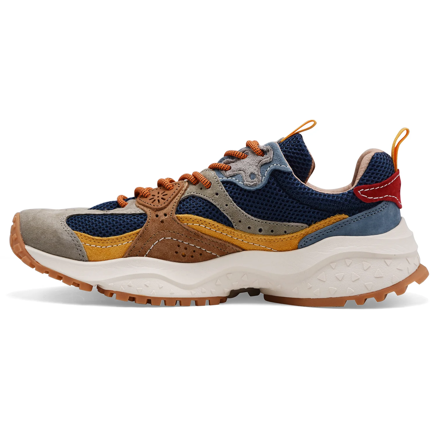 Sneakers Flower Mountain Uomo Wave Man In Suede Mesh Blu Beige - Image 5