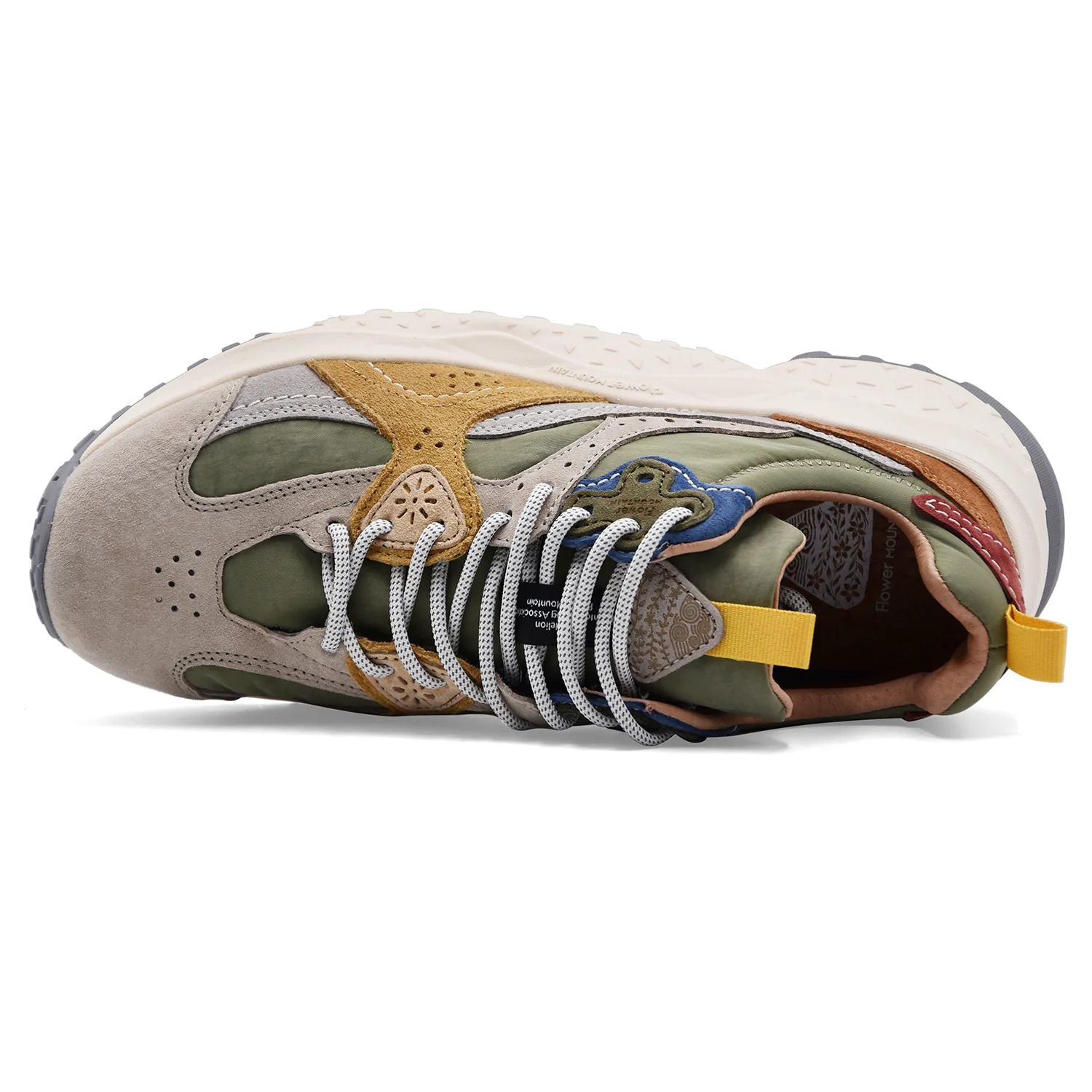 Sneakers Flower Mountain Uomo Wave Uni Dark Taupe Kaki Beige - Image 3