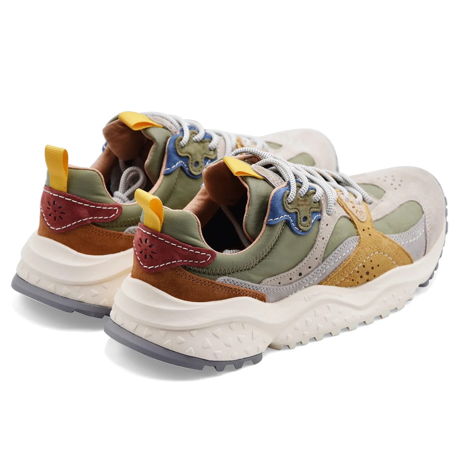Sneakers Flower Mountain Uomo Wave Uni Dark Taupe Kaki Beige - Image 4