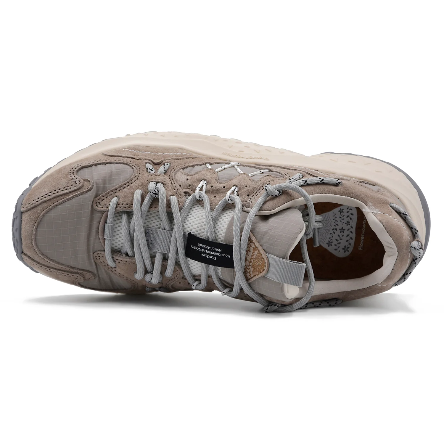 Sneakers Uomo Flower Mountain Yamabushi Suede Nylon Light Grey - Image 5