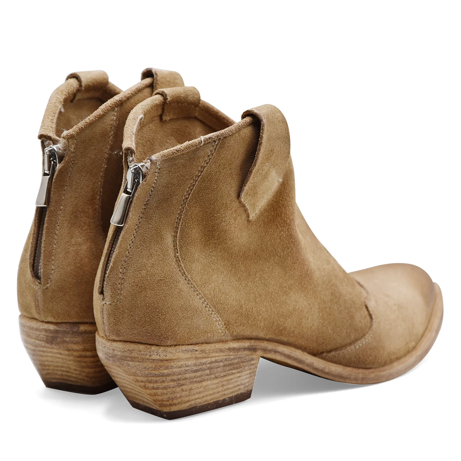 Texani Donna Riccardo P. Pelle Scamosciata Beige Made In Italy - Image 3