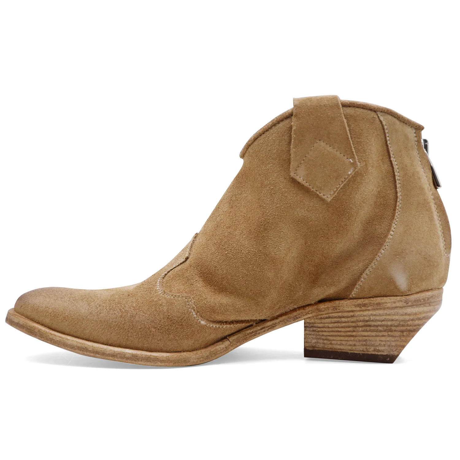 Texani Donna Riccardo P. Pelle Scamosciata Beige Made In Italy - Image 4