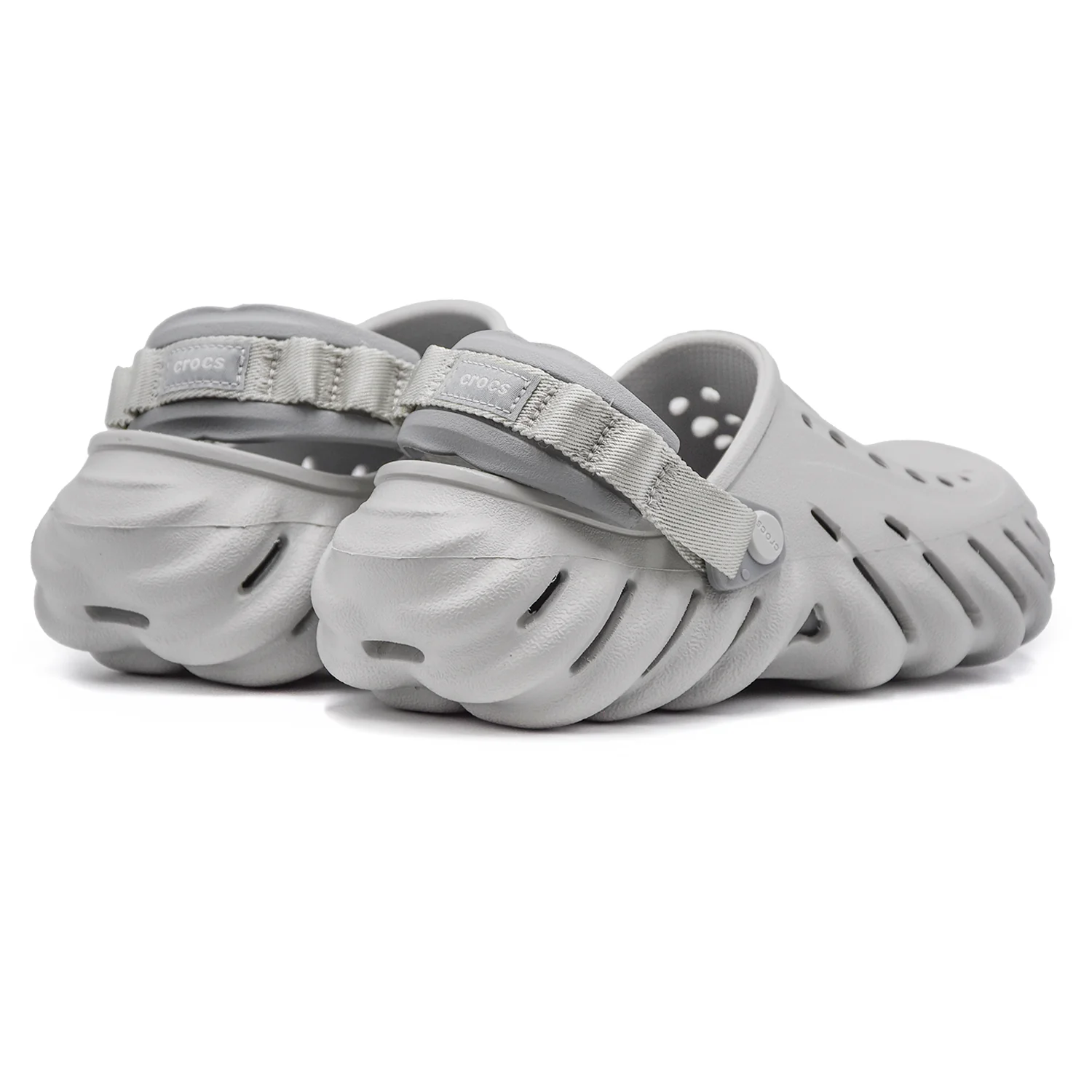 Sabot Grigio Donna Crocs Echo Clog Cinturino Orientabile Con Pad - Image 3